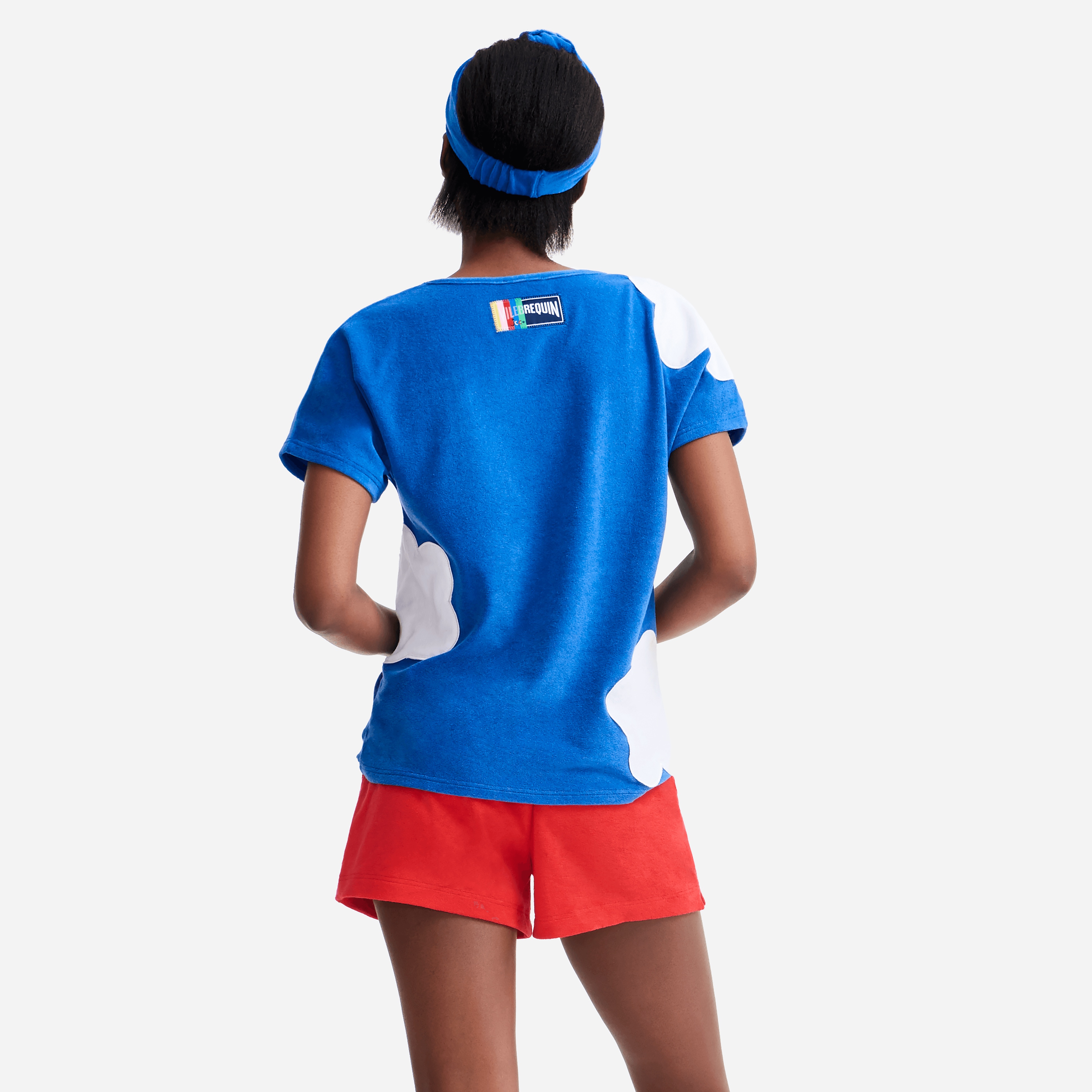 Women multicolor clouds t-shirt - Vilebrequin x JCC+ - Limited Edition - 3