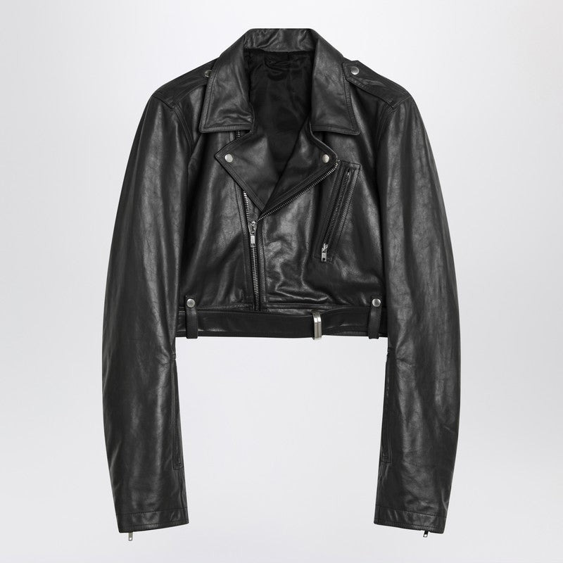 Rick Owens Cropped Biker Leather Jacket Men - 1
