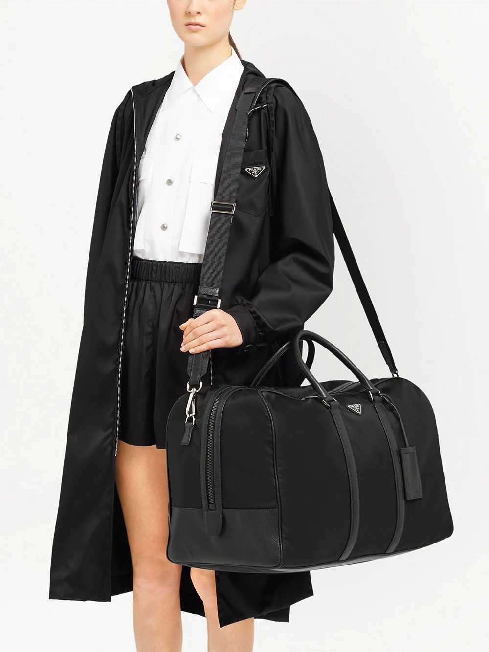 Re-Nylon and Saffiano leather duffle bag - 6