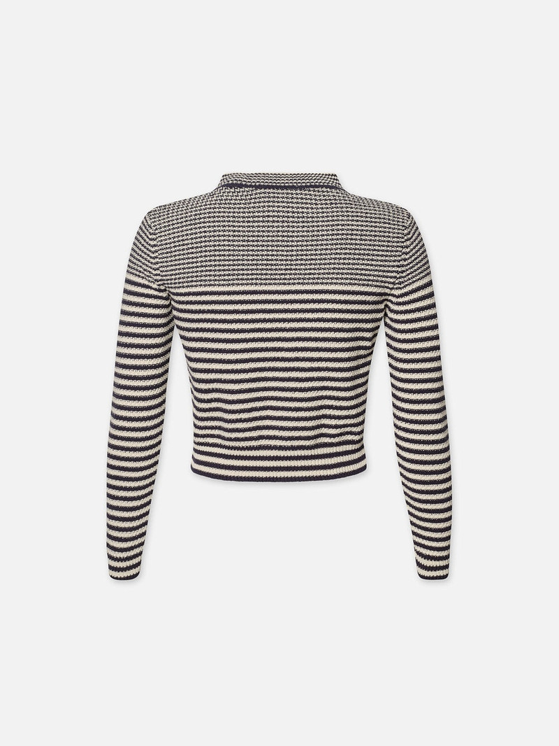 FRAME Compact Stripe Cardi in Navy Multi outlook