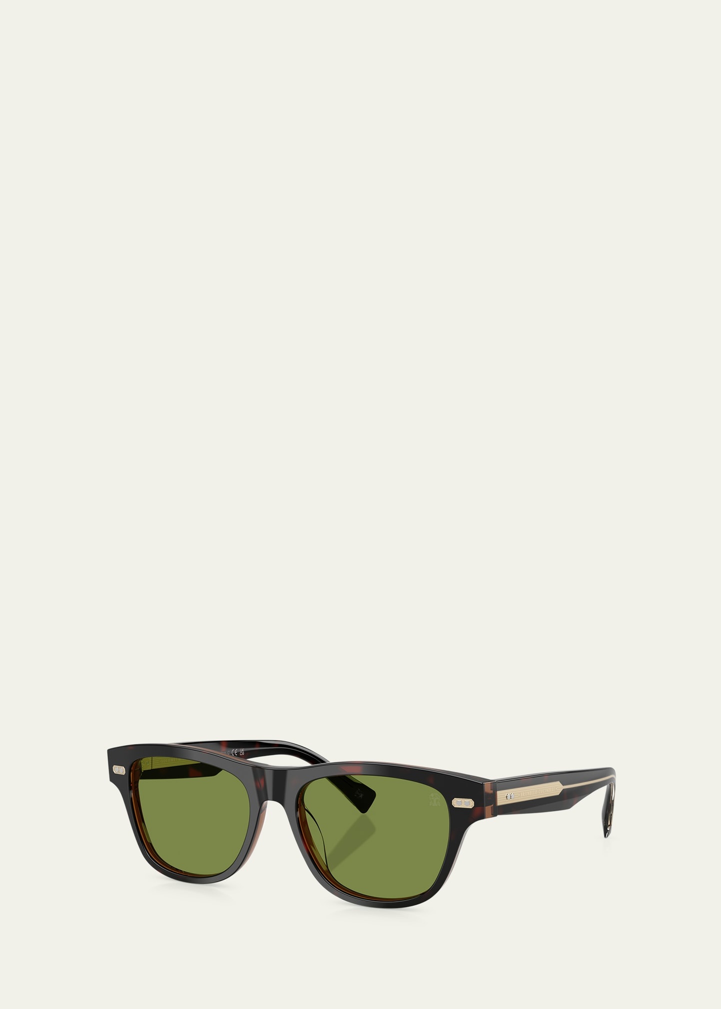 Havana Rectangle Acetate Sunglasses - 2