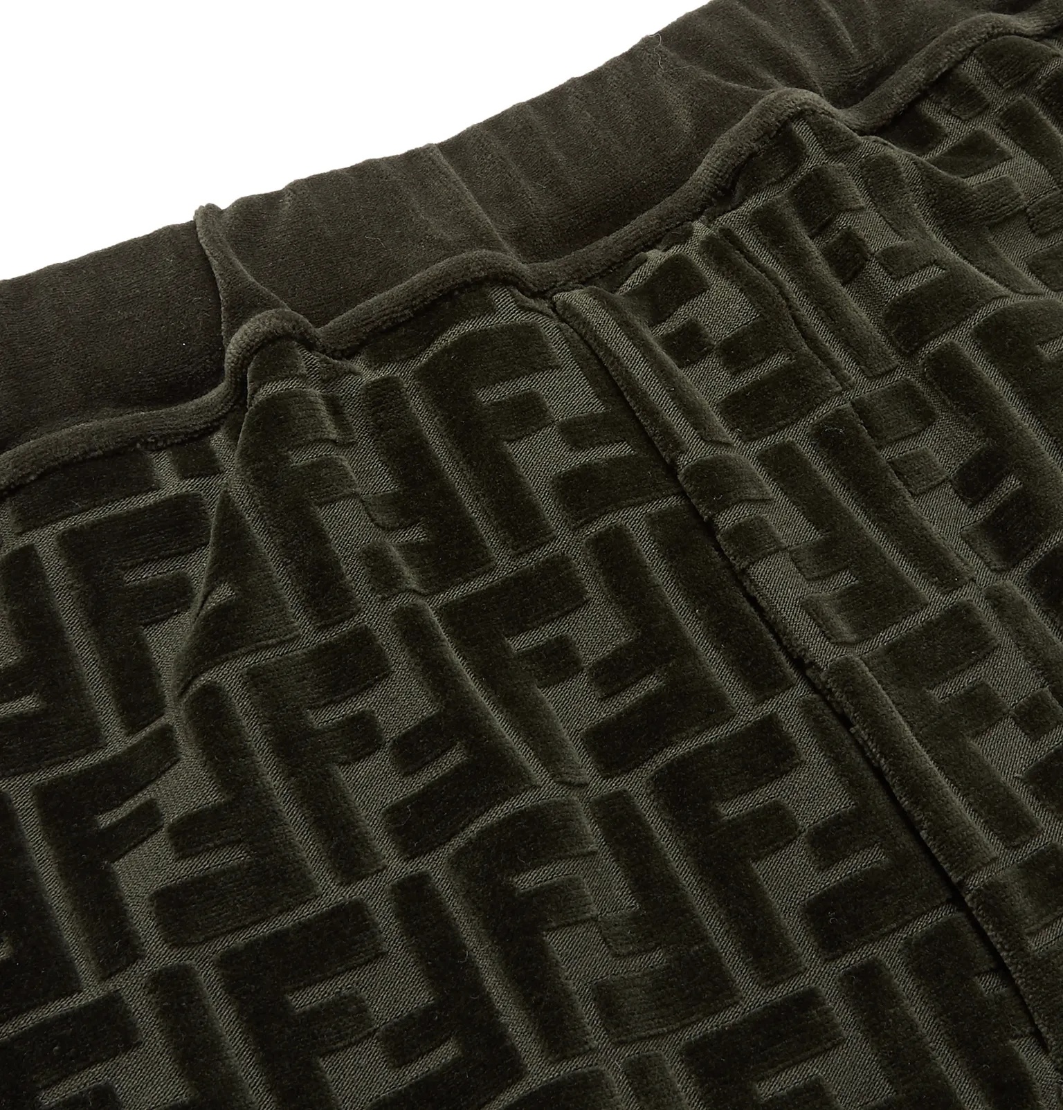 Tapered Logo-Jacquard Cotton-Blend Velour Sweatpants - 3