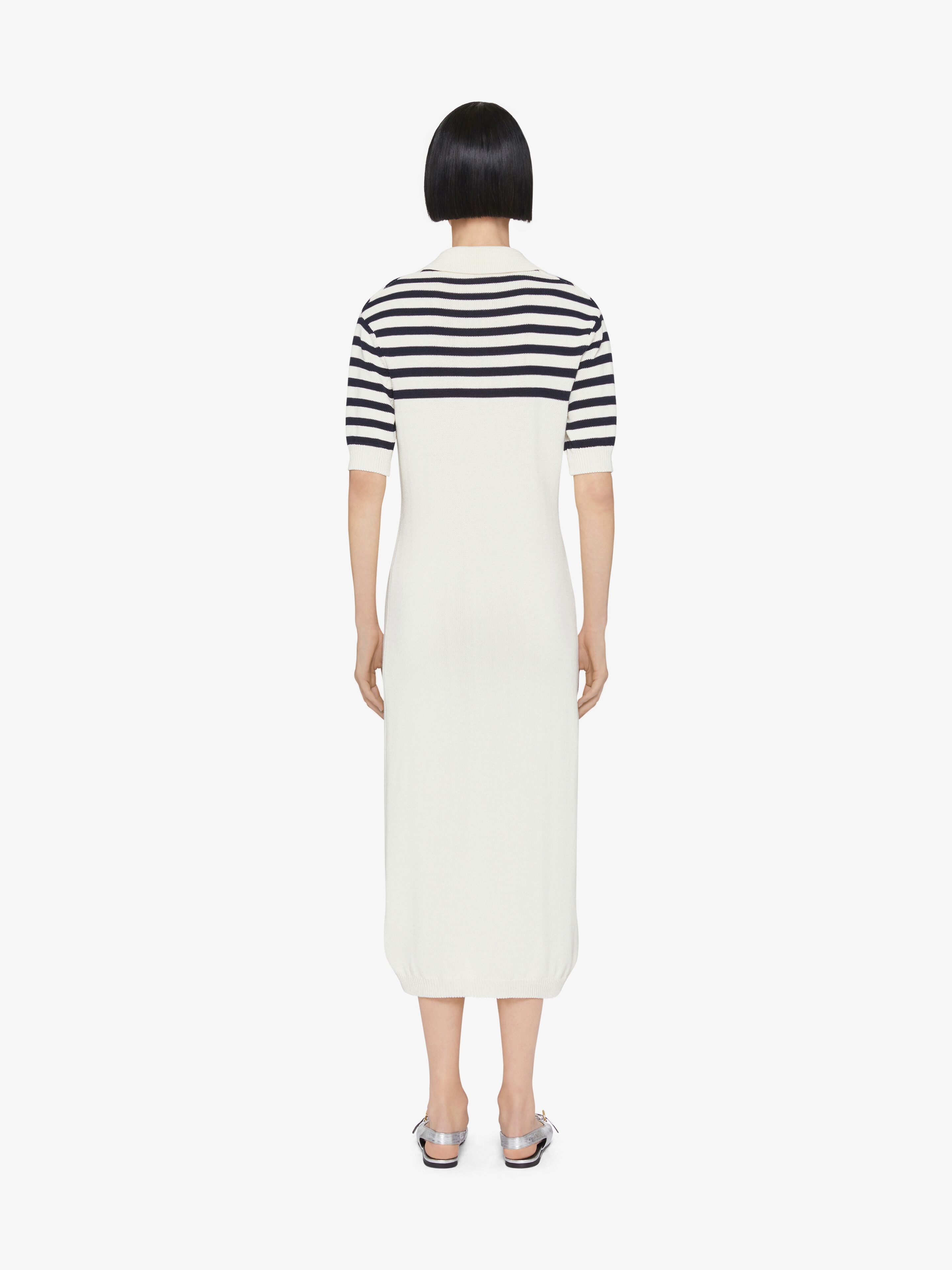 4G STRIPED POLO DRESS IN WOOL AND CASHMERE - 4