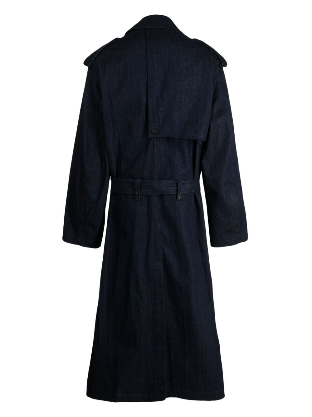 classic-collar cotton trench coat - 2