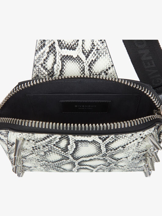 SMALL ANTIGONA CROSSBODY BAG IN PYTHON EFFECT LEATHER WITH STUDS - 5