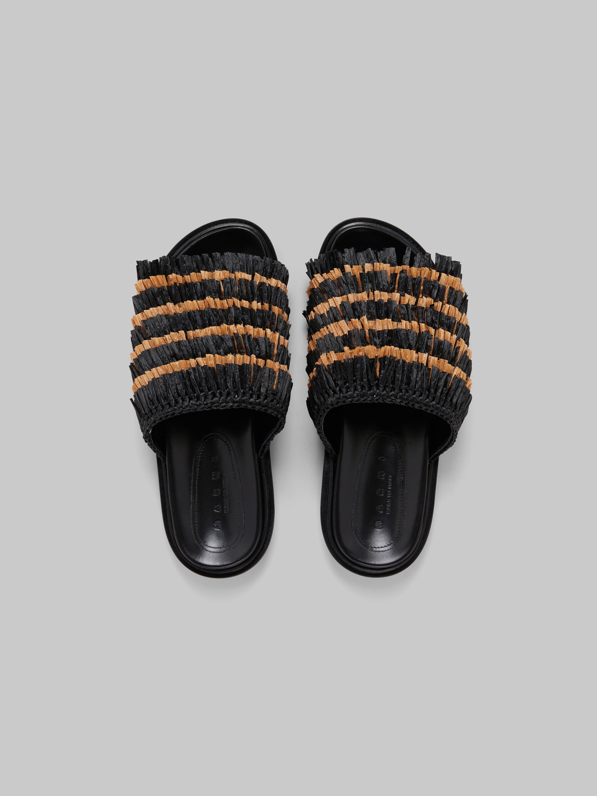 BLACK FRINGE SLIDE SANDAL - 4