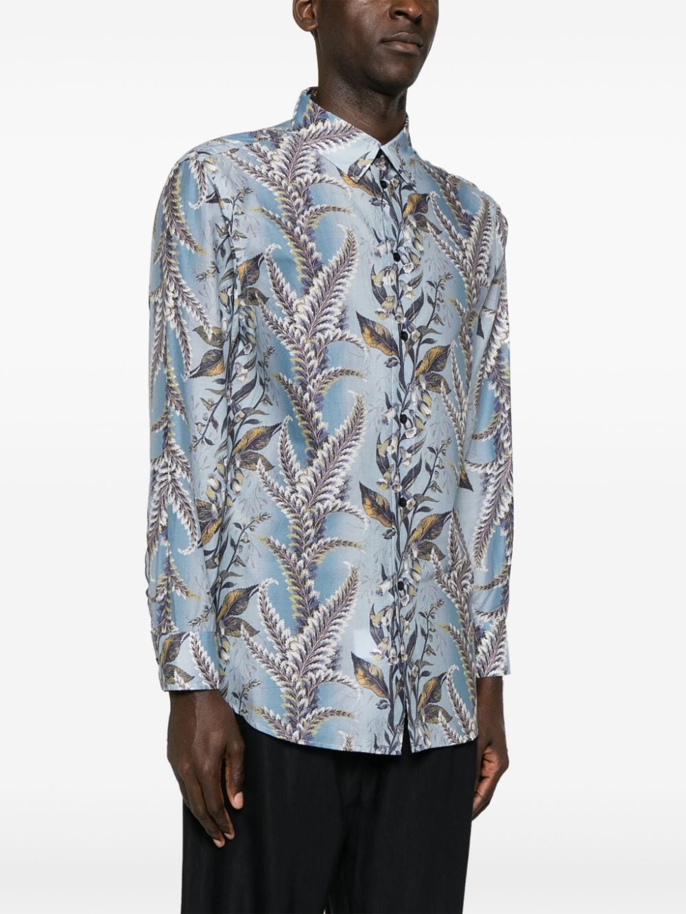 botanical-print cotton shirt - 3