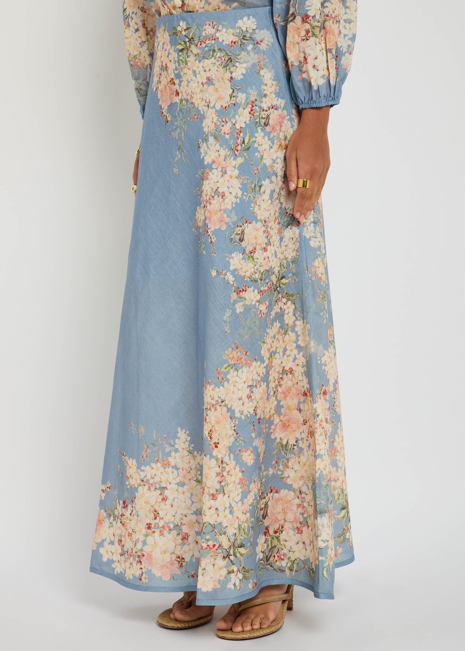 Zimmermann Cascadian Floral-print Linen Maxi Skirt - 2