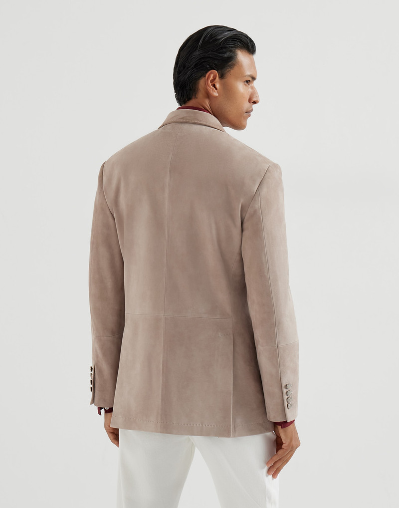 Country suede one-and-a-half breasted blazer with metal buttons 3