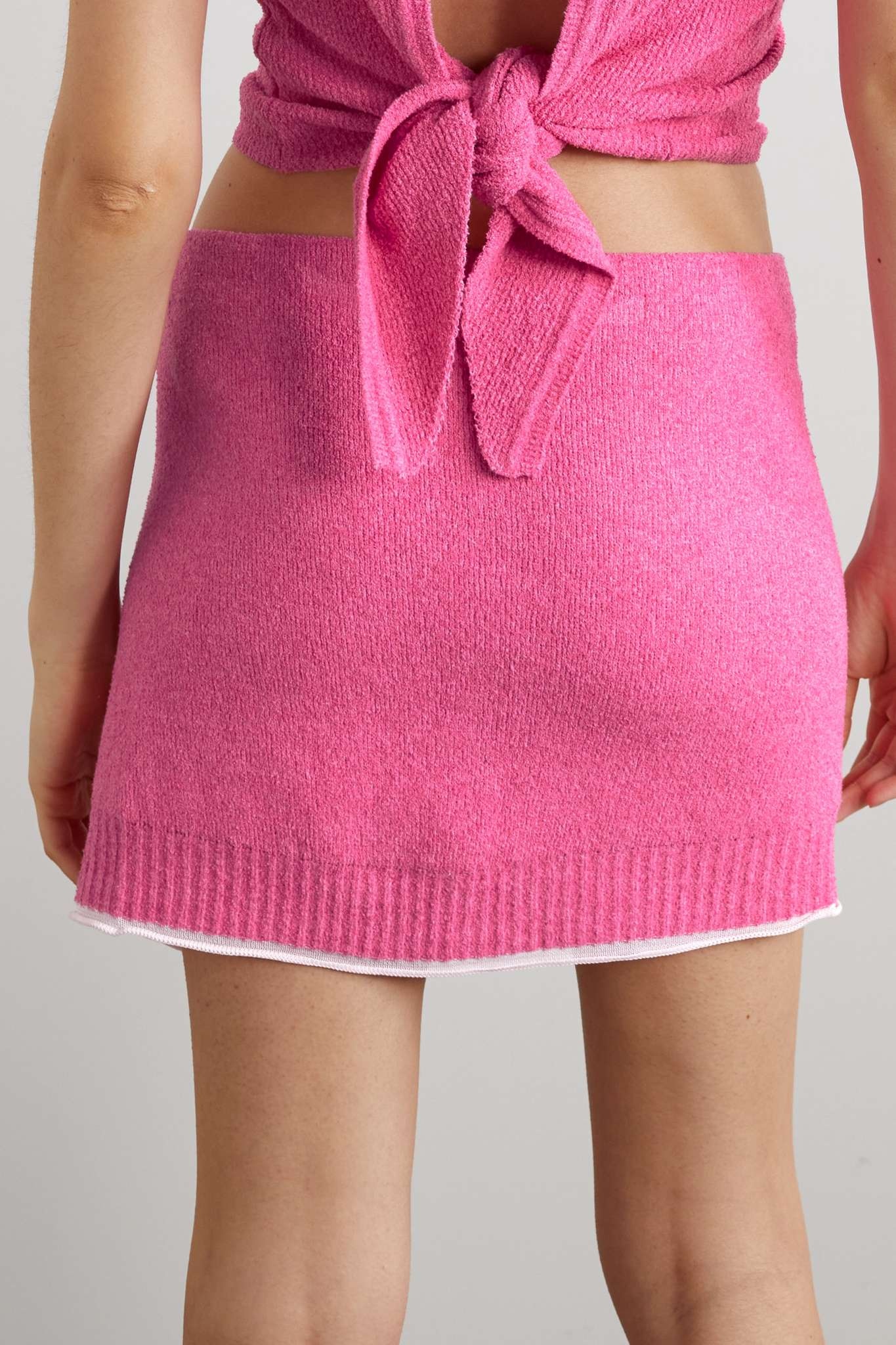 Bagnu cotton-blend terry wrap mini skirt - 4