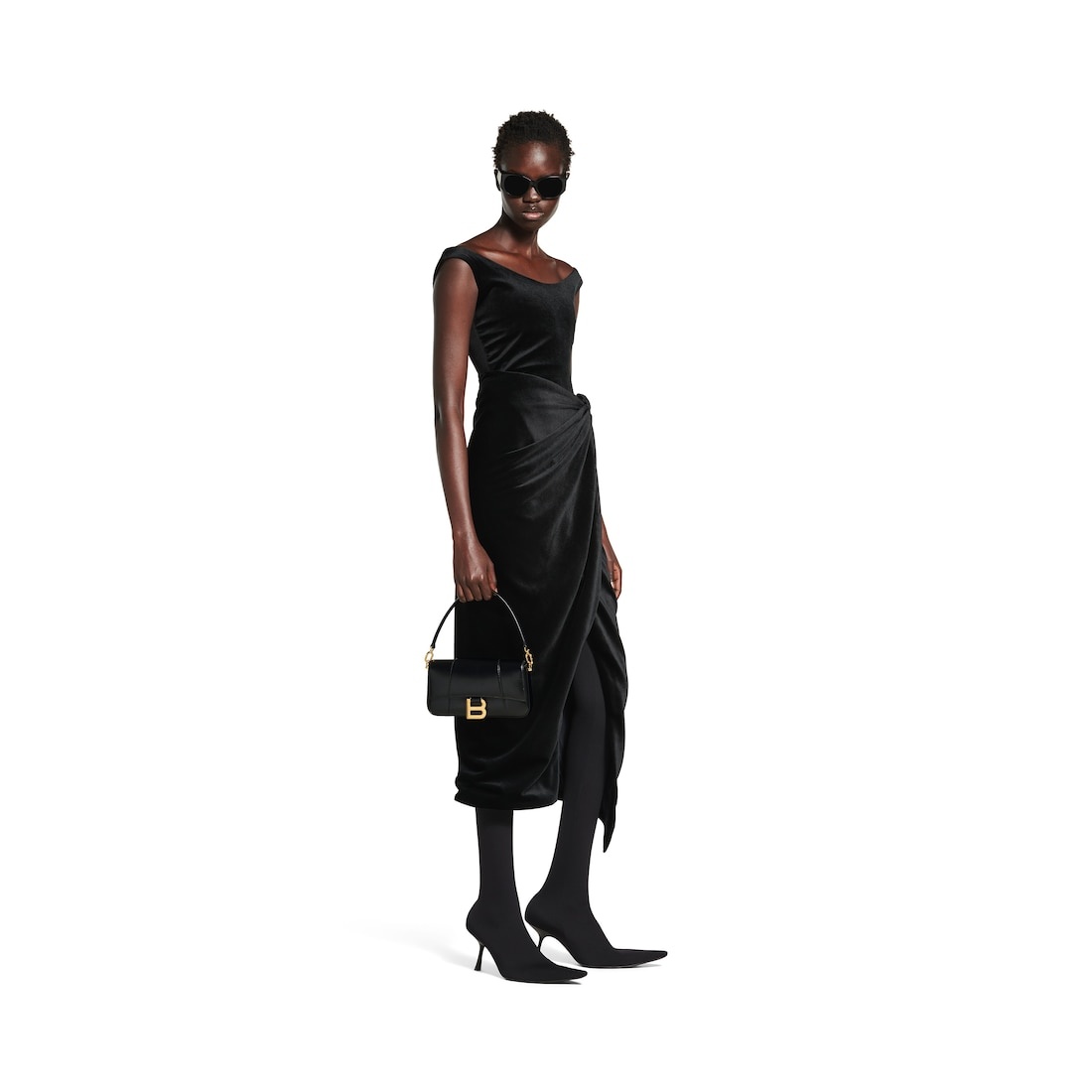 Women's Hourglass Small Sling Bag  in Black - 7
