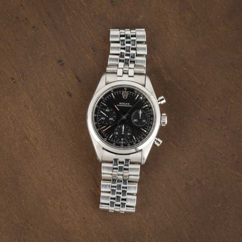 Vintage Rolex Chronograph Pre-Daytona Ref 6238 Black Dial - 12