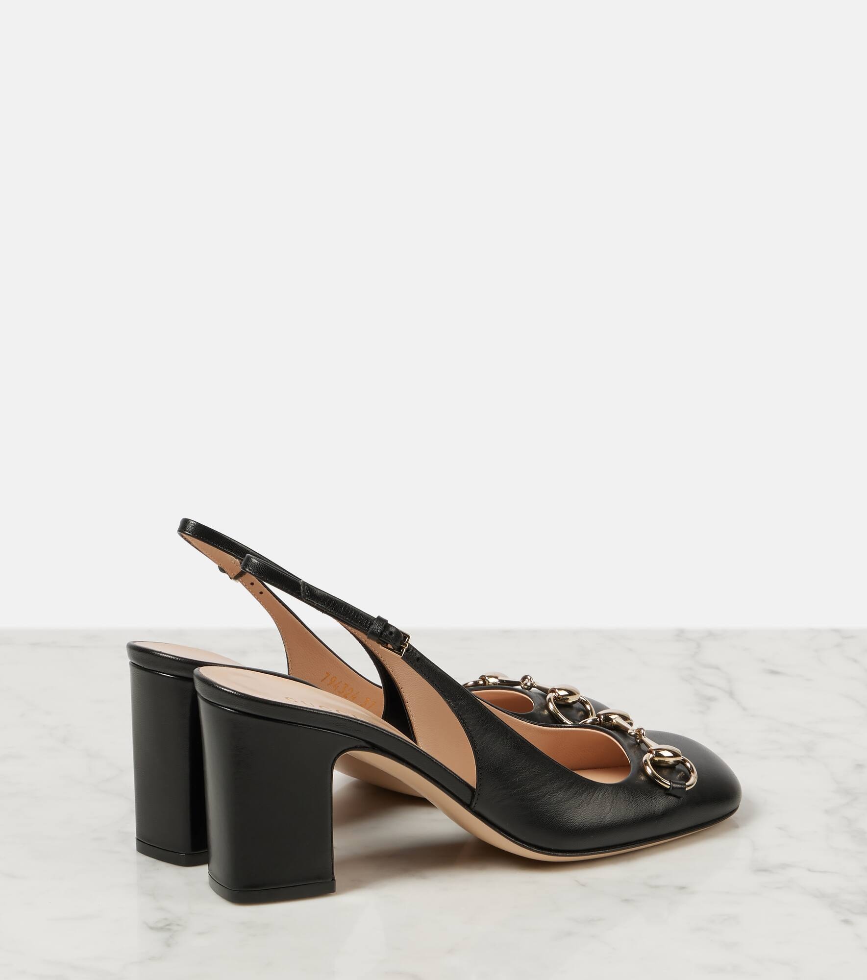 Horsebit leather slingback pumps - 3