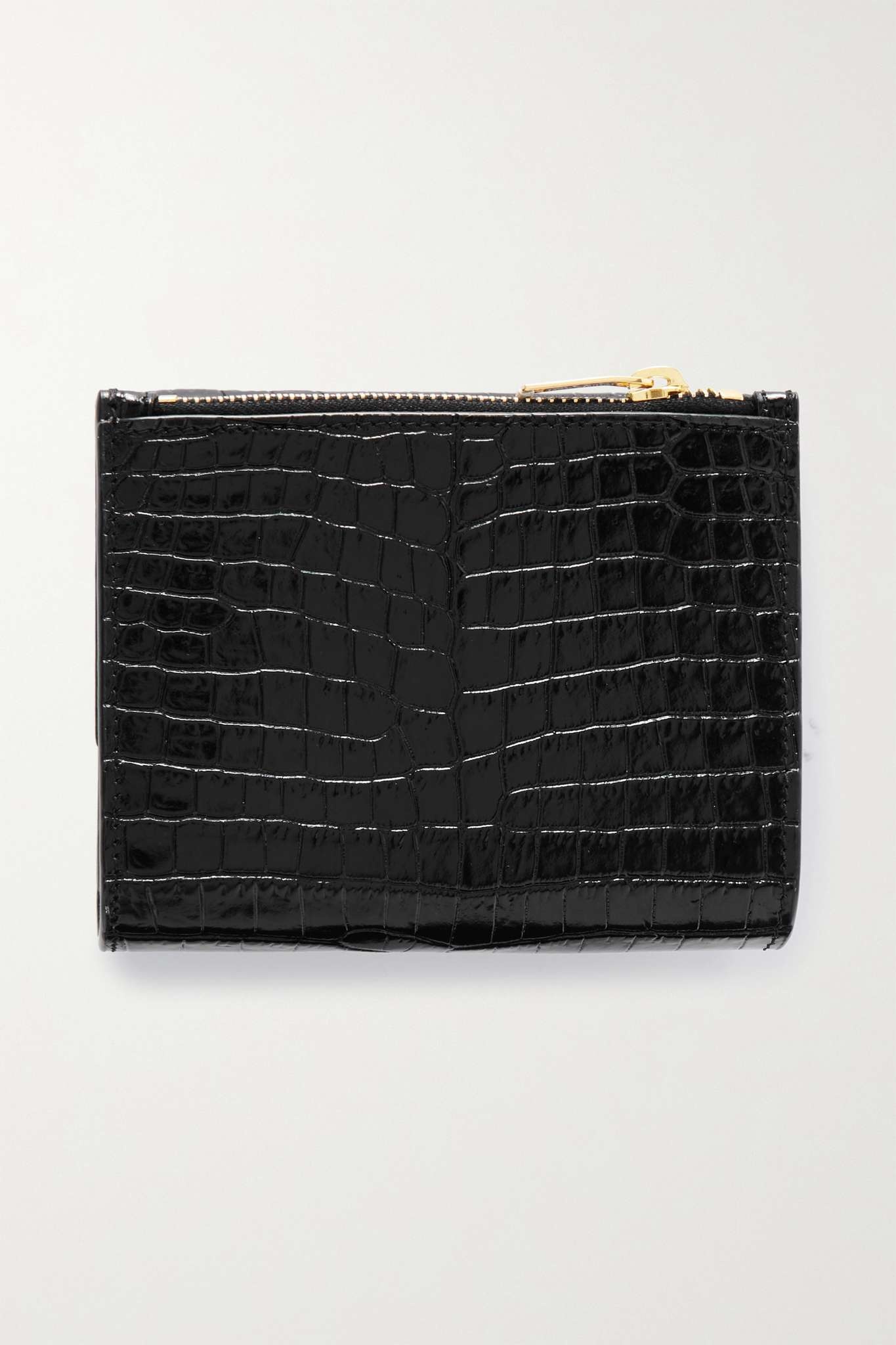 Uptown croc-effect patent-leather wallet - 3