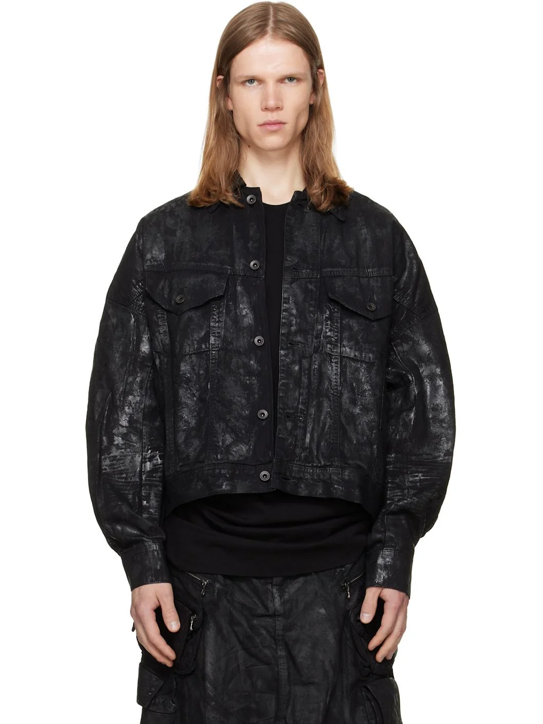 Black Coated DK Denim Jacket - 1
