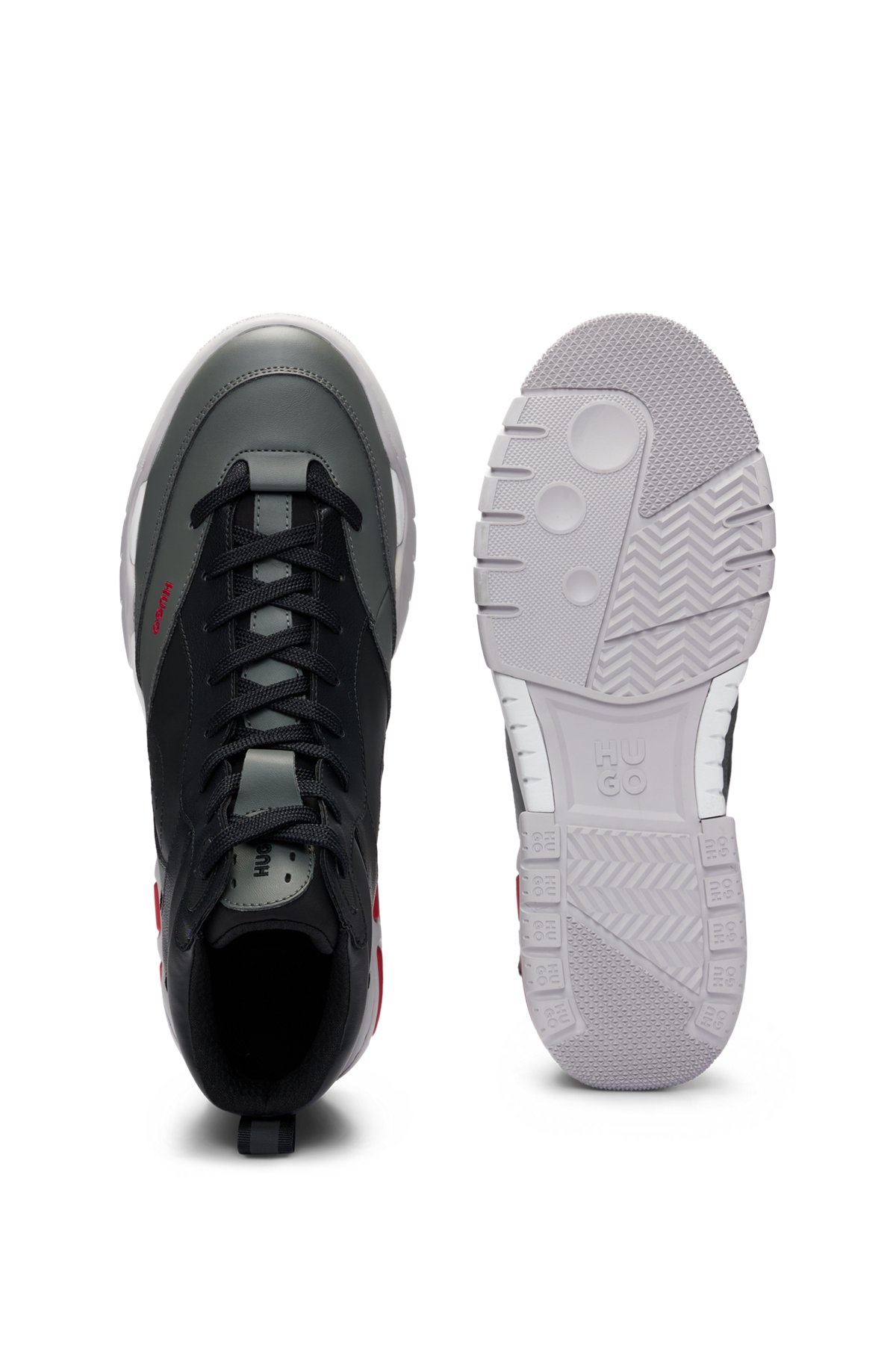 HIGH-TOP TRAINERS WITH FAUX LEATHER AND MESH - 4