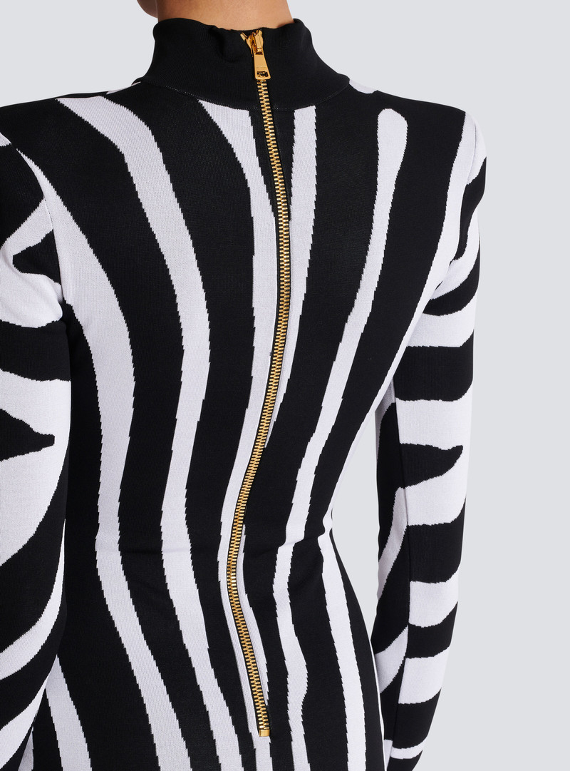 Short knit dress with zebra intarsia 6