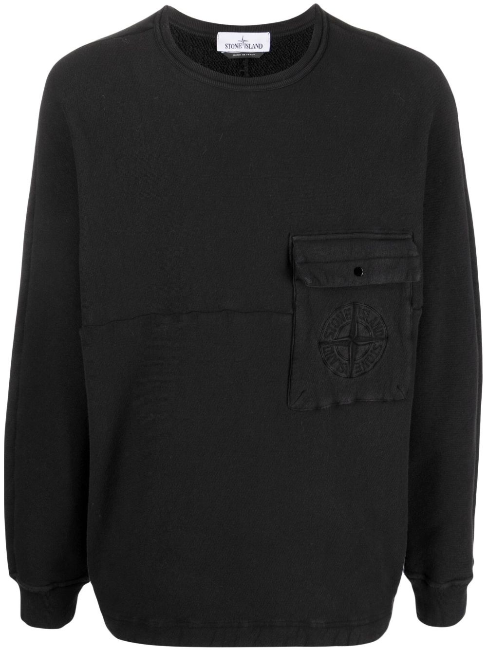 chest flap-pocket detail sweatshirt - 1