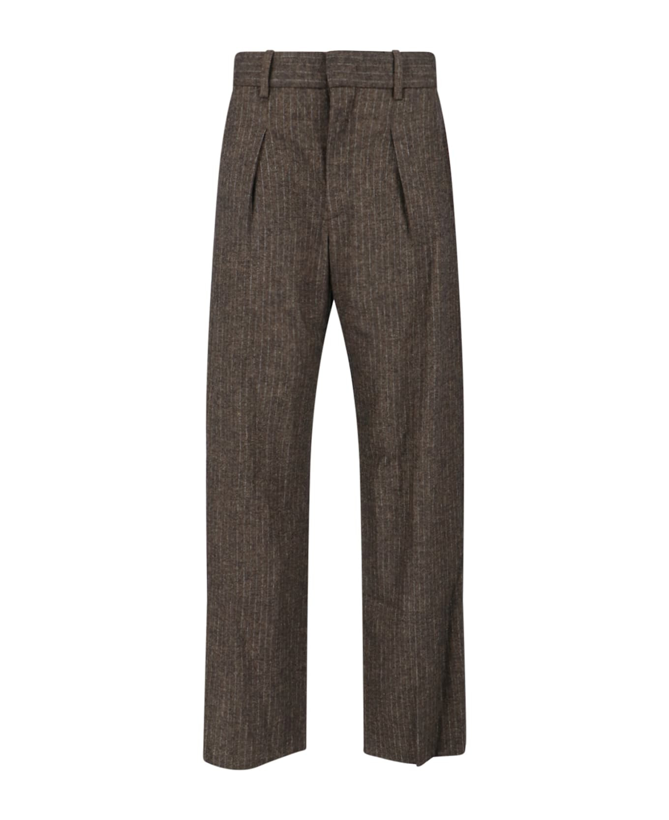 Wool Blend Straight Pants - 1
