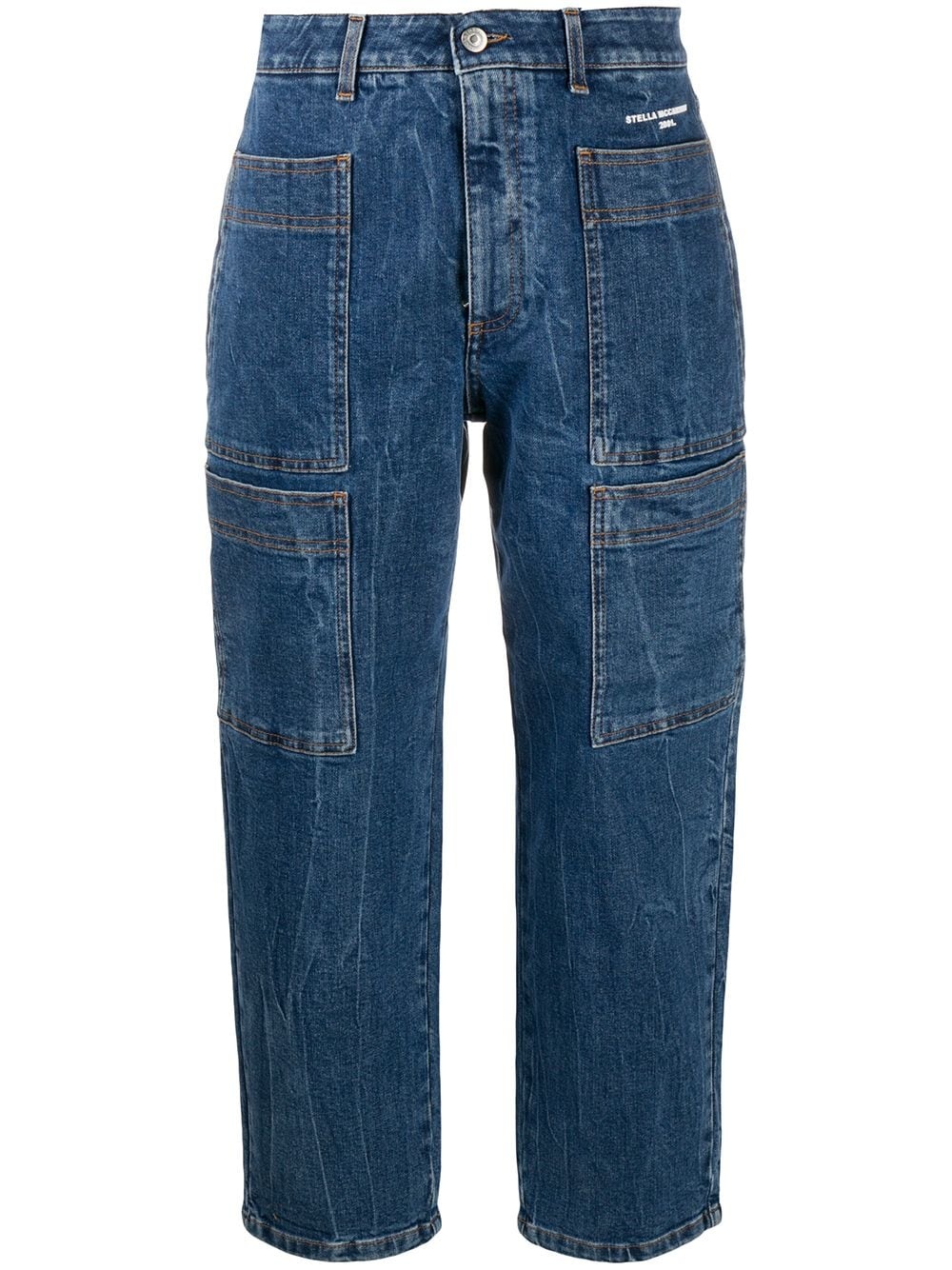 cropped multi-pocket jeans - 1