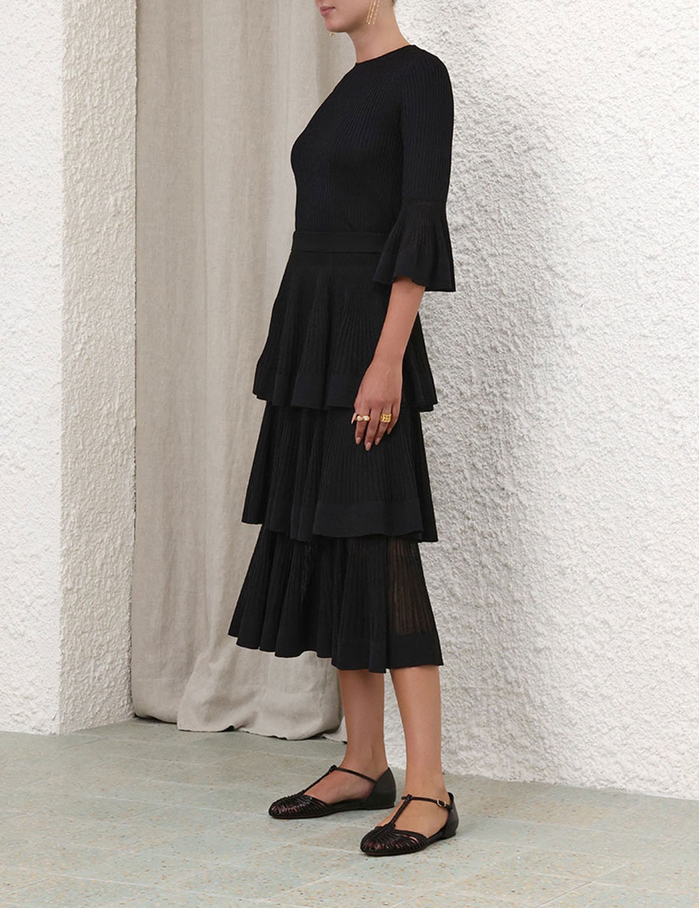 NATURA TIERED RUFFLE SKIRT - 3