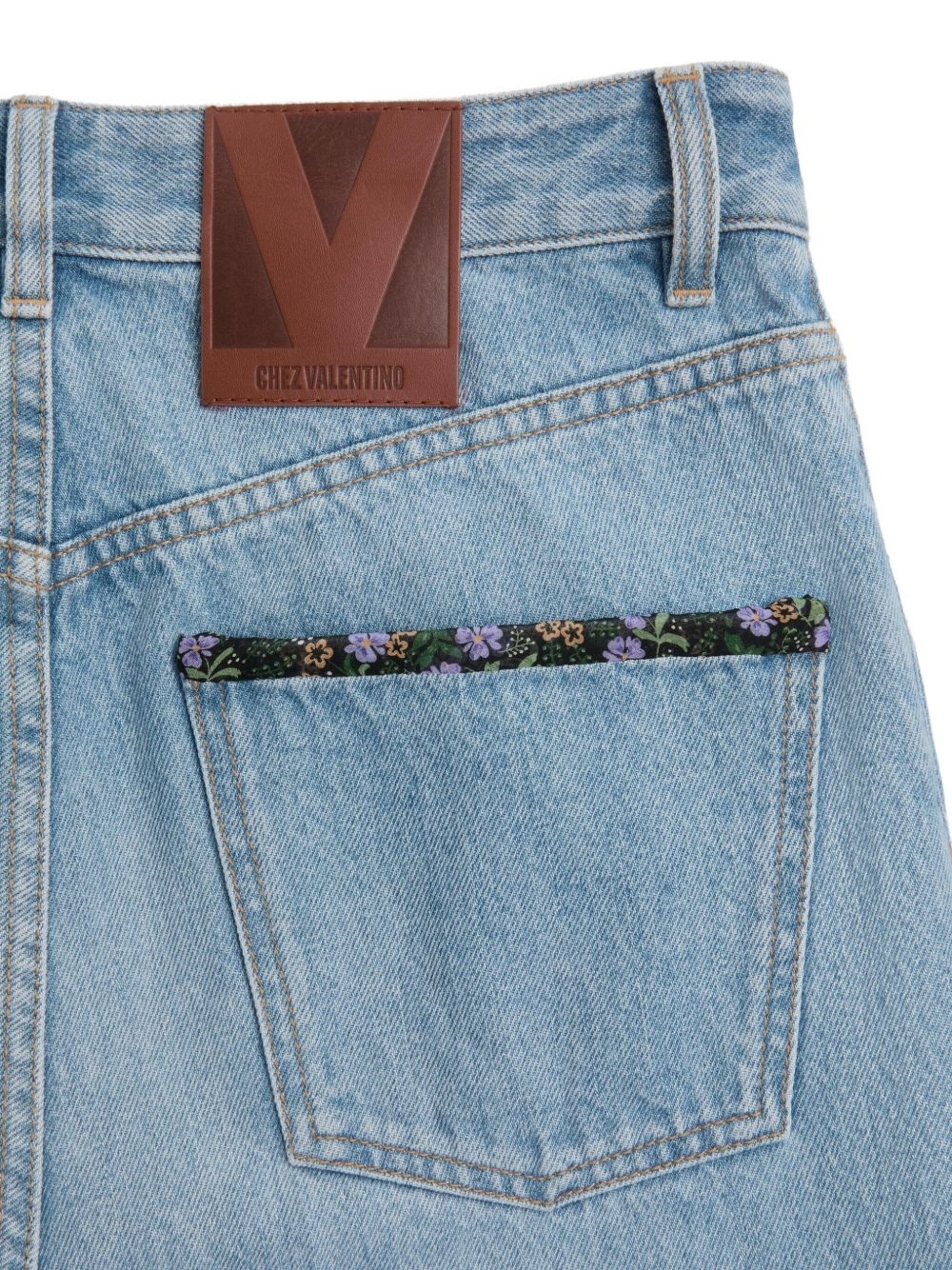 floral-trim jeans - 6