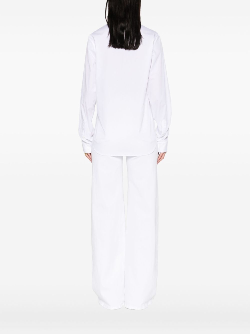lace-pocket cotton shirt - 4