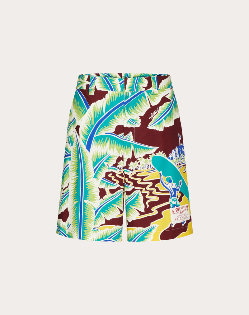 COTTON BERMUDA SHORTS WITH SURF RIDER PRINT 1