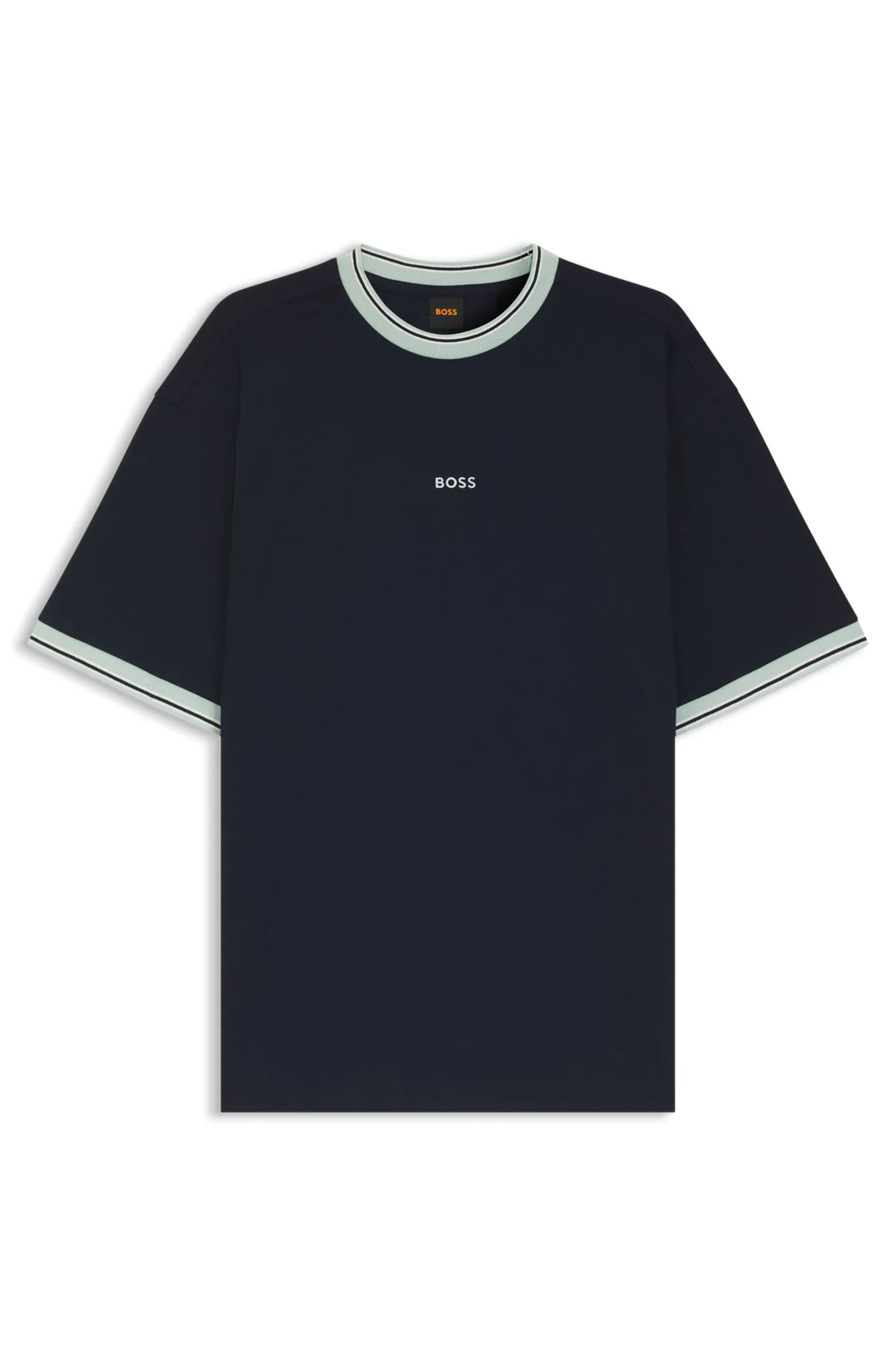 RELAXED-FIT T-SHIRT IN COTTON WITH STRIPED TRIMS - 1