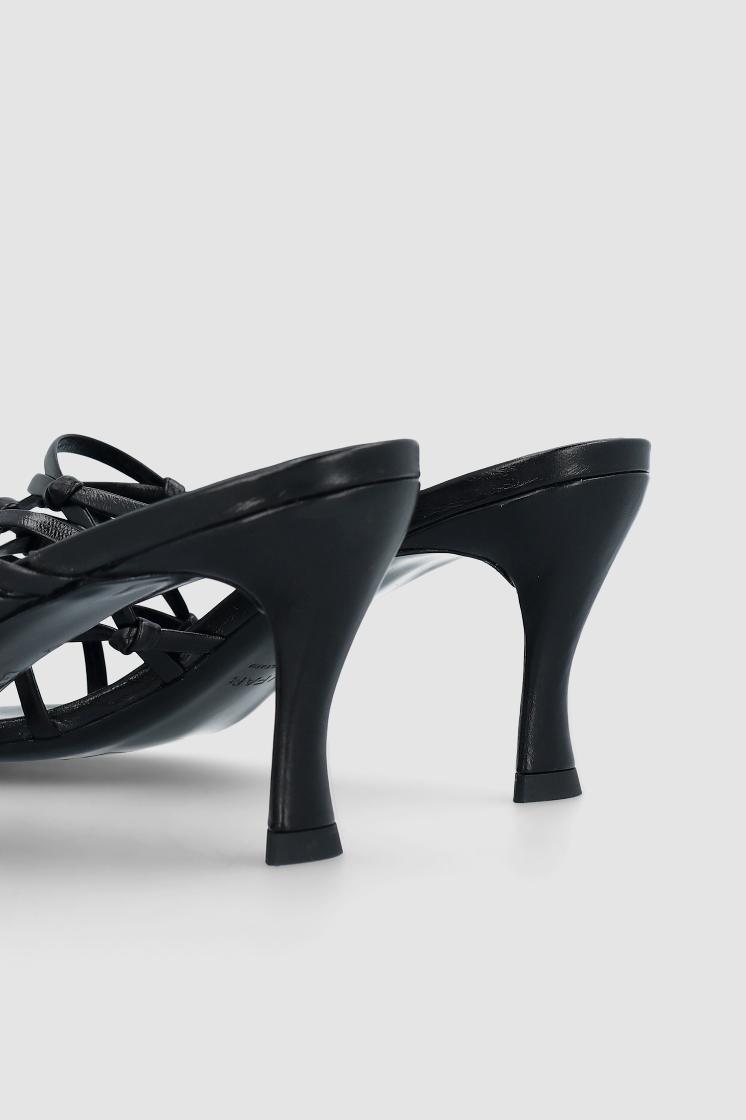 Malaya Black Creased Calf Leather Mule - 4