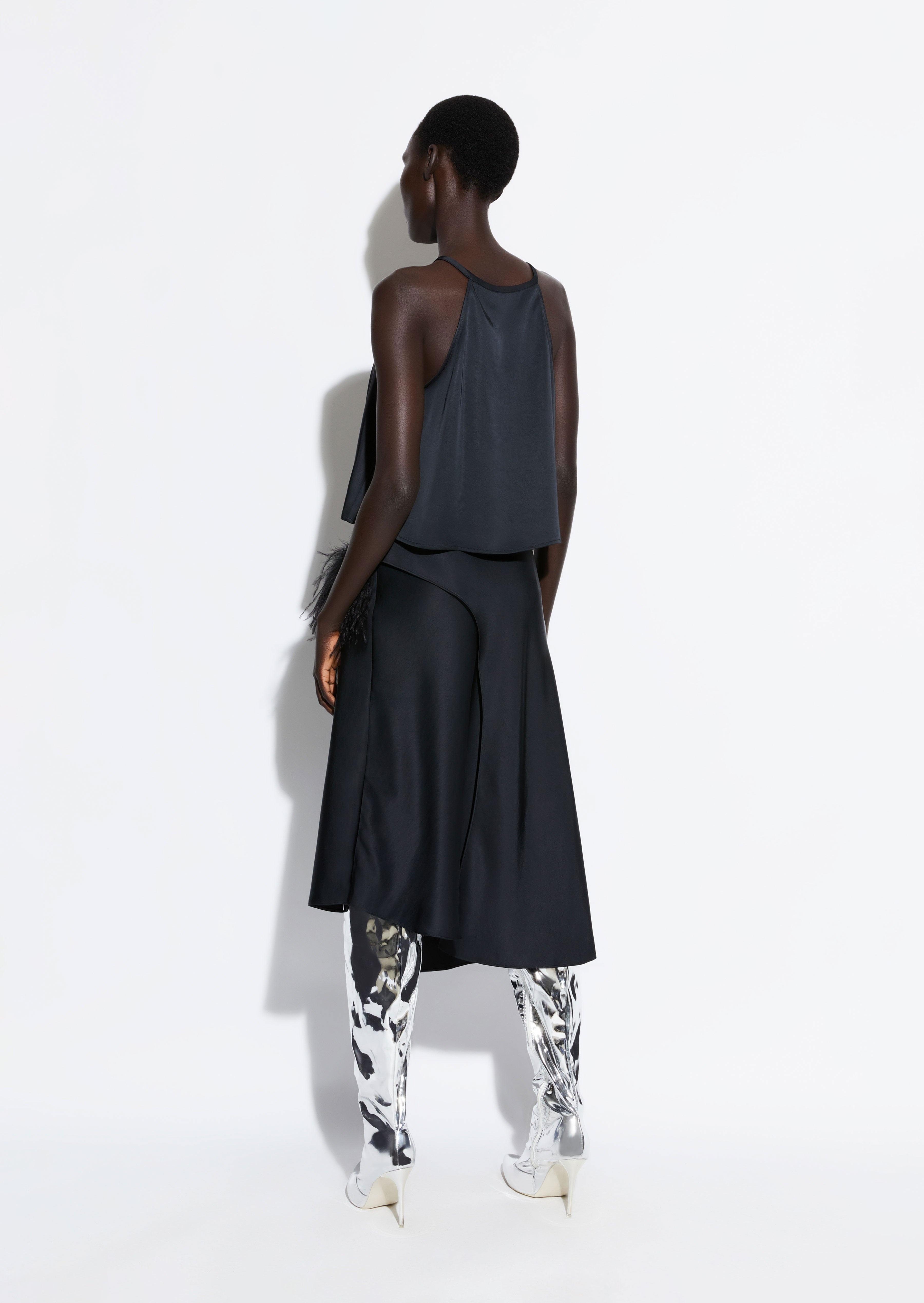 Feather Asymmetrical Midi Skirt - 3