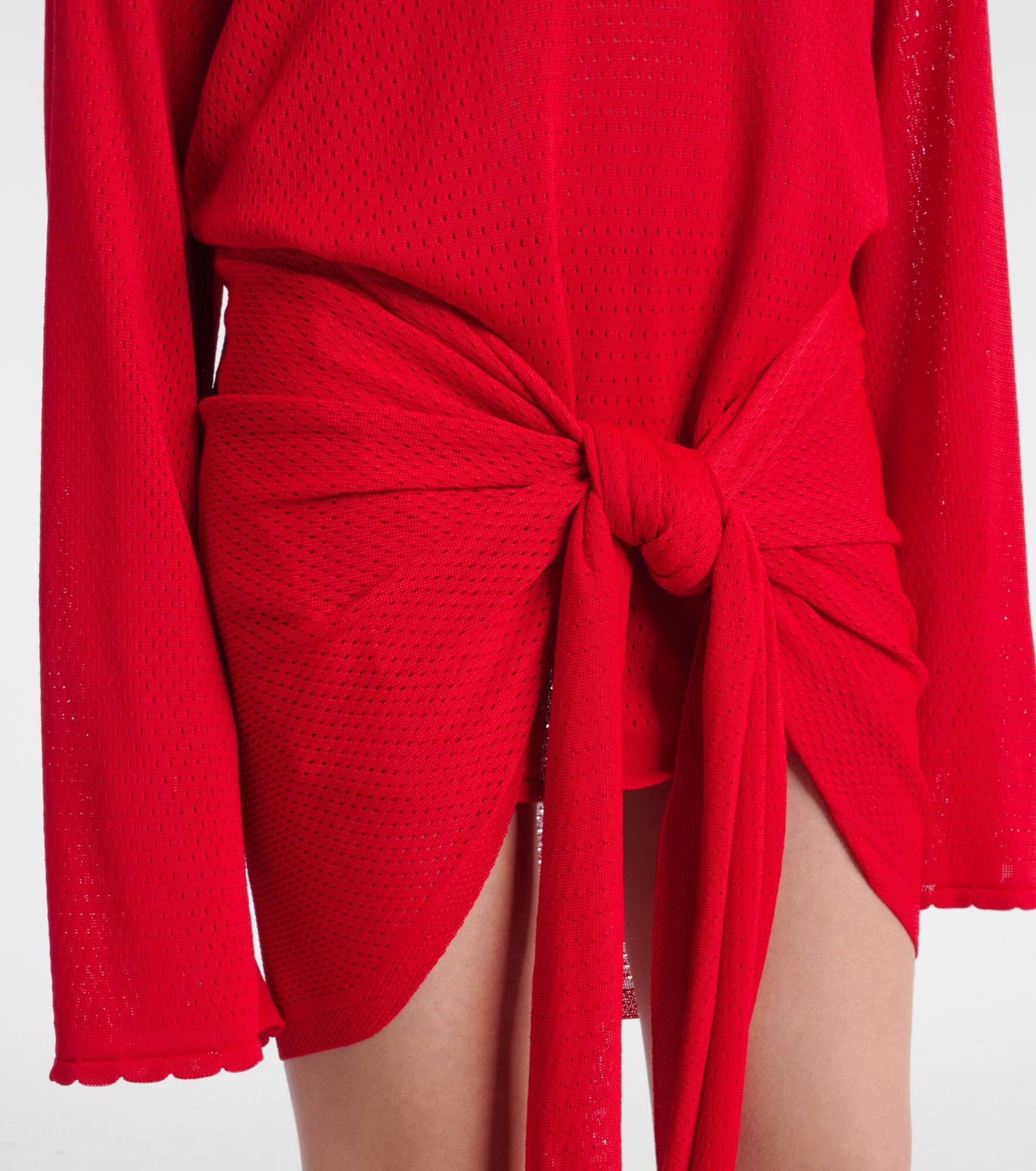 Gathered open-knit minidress - 5