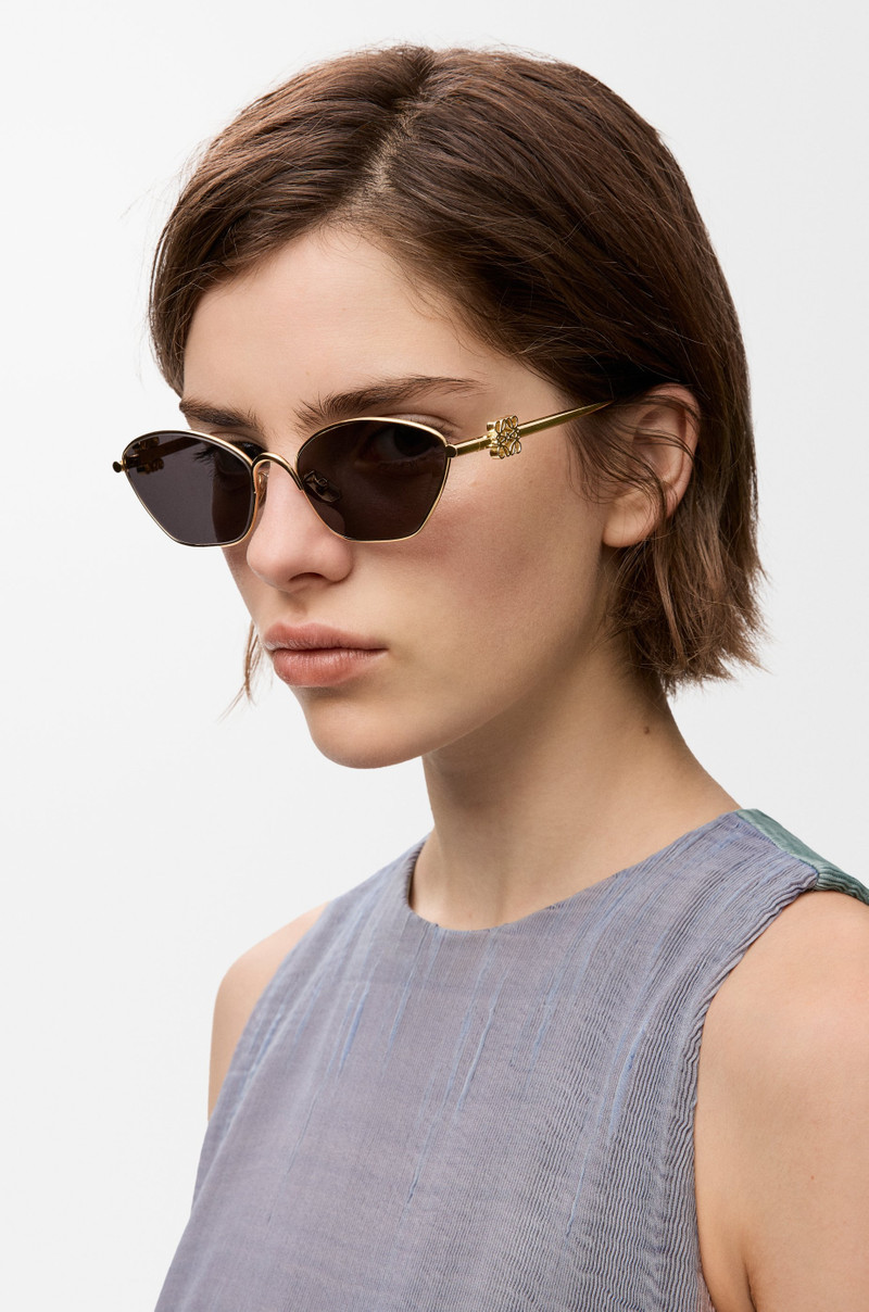 Loewe Anagram hexagonal sunglasses in metal outlook