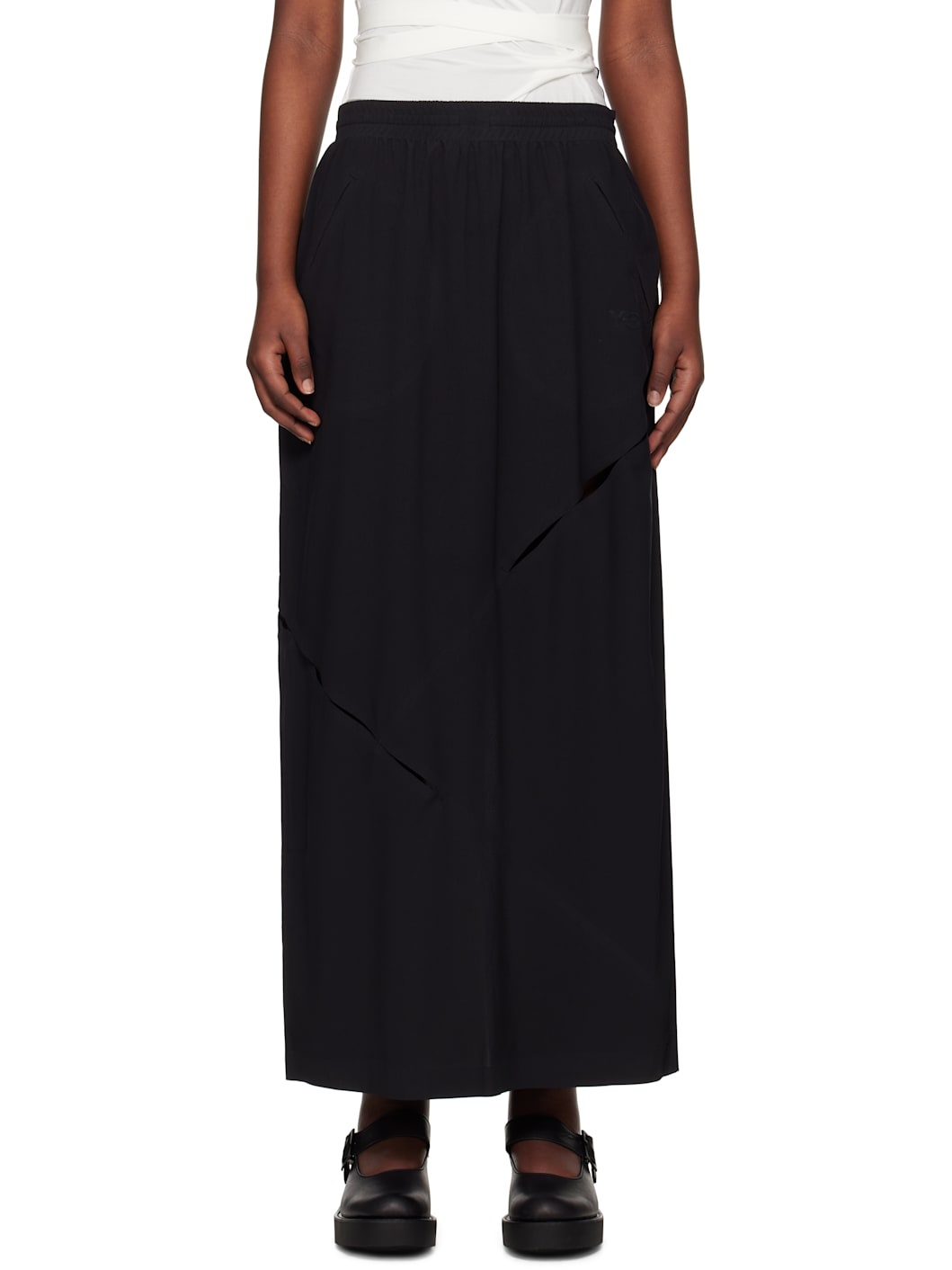Black Slit Maxi Skirt - 1