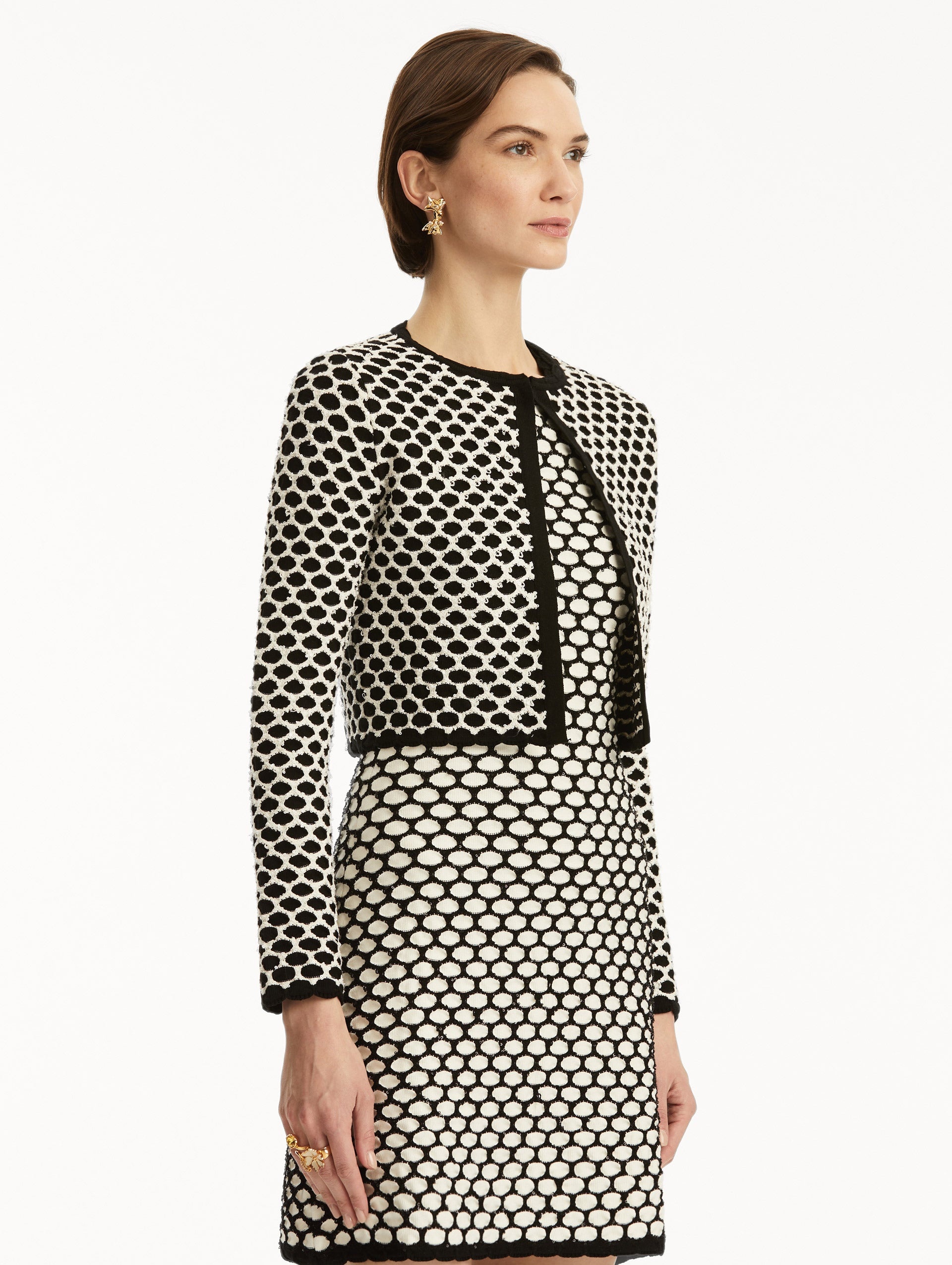 HONEYCOMB SEQUIN KNIT JACKET - 5