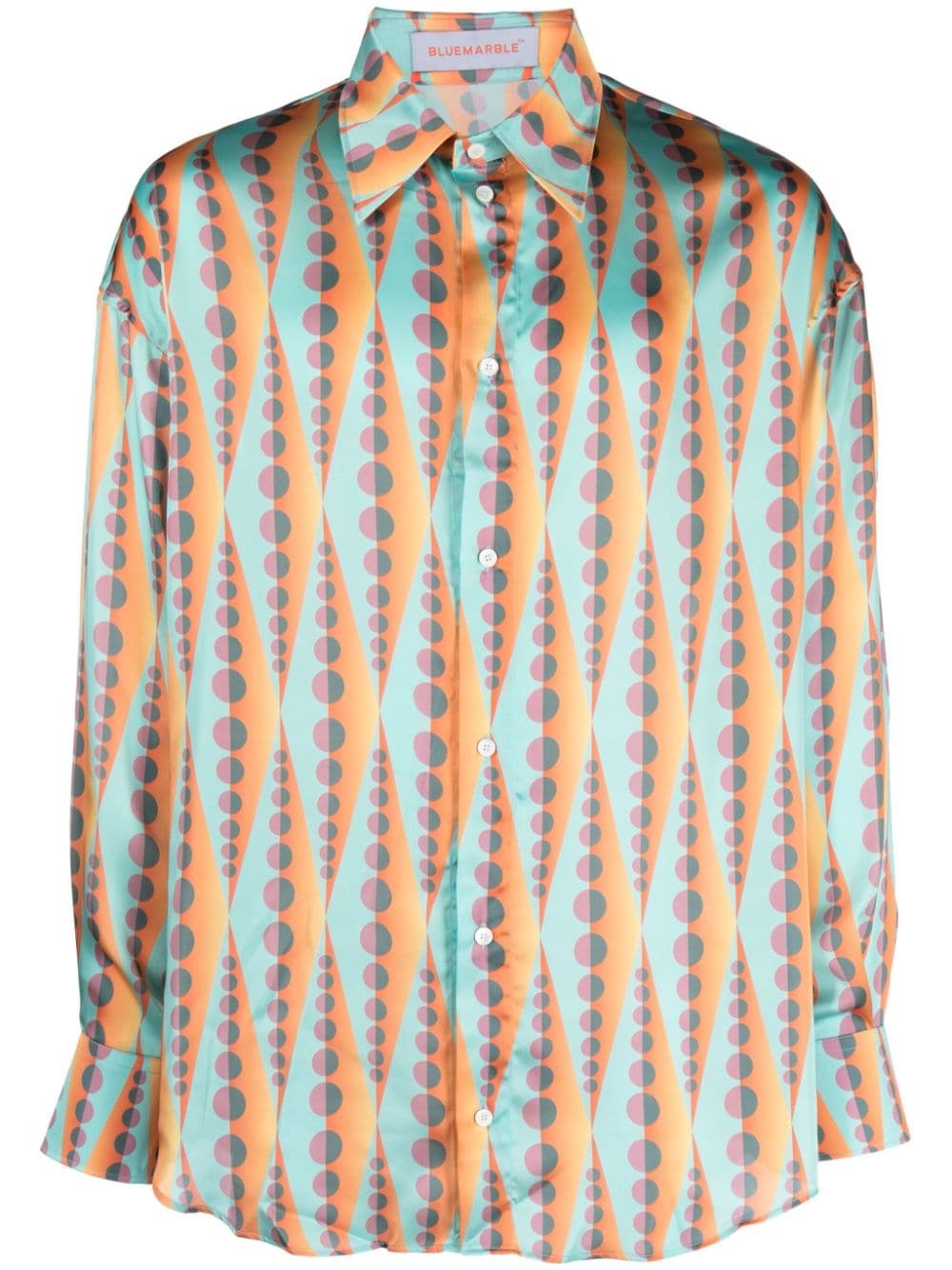 Pop-print pointed flat collar shirt - 1