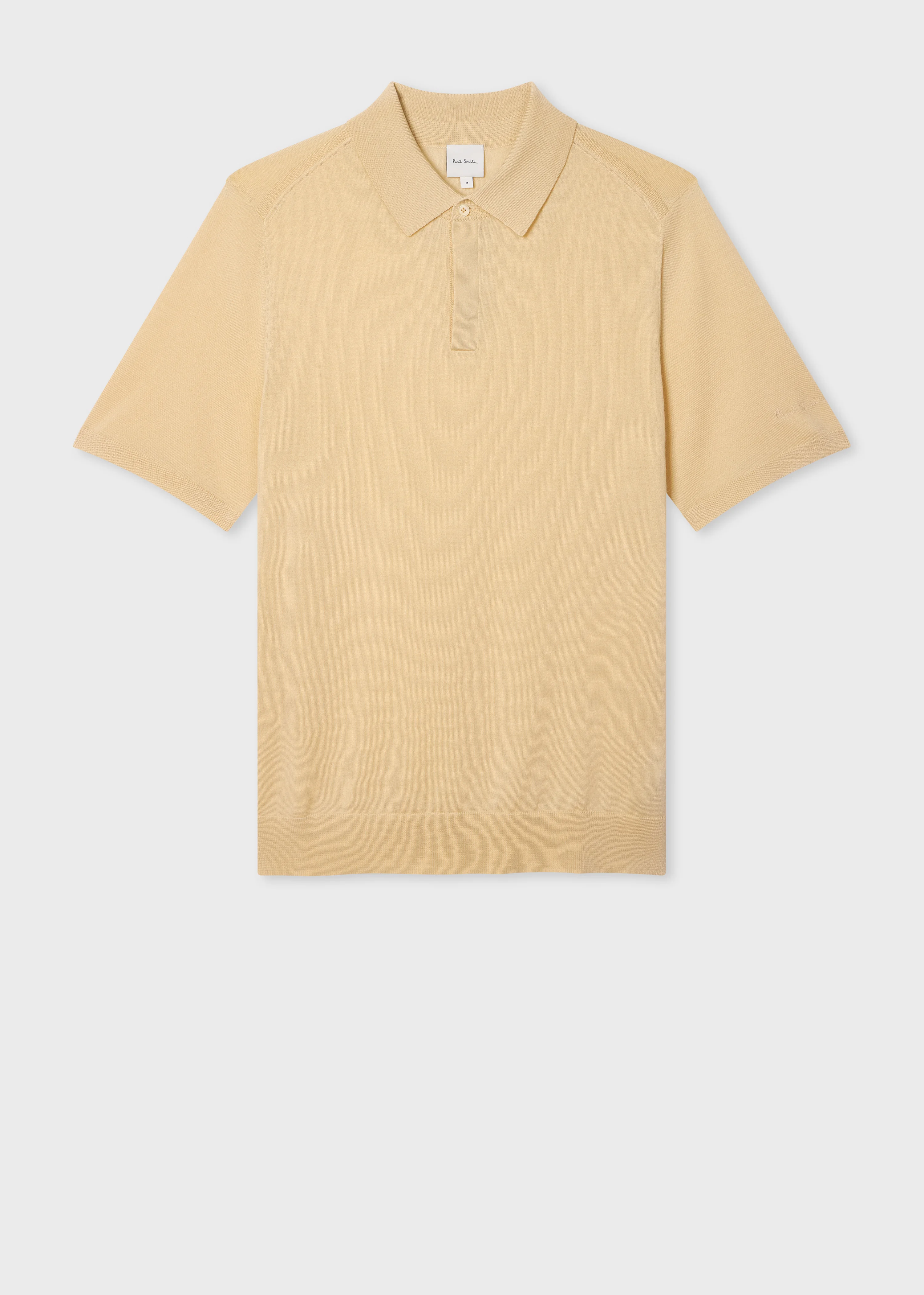 Beige Washable Merino Wool Polo Shirt - 1