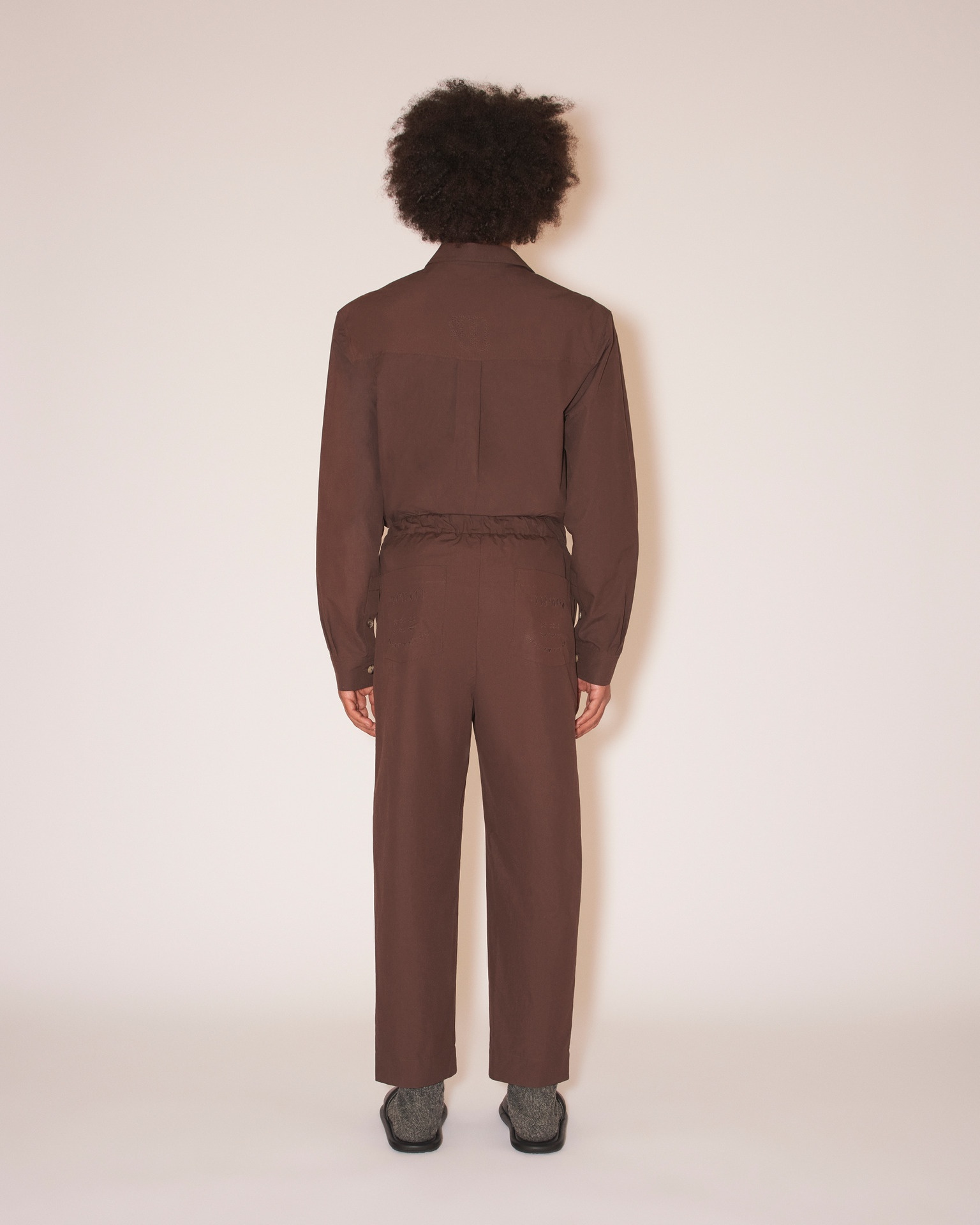 JAIN - Heavy poplin relaxed pants - Dark brown - 4