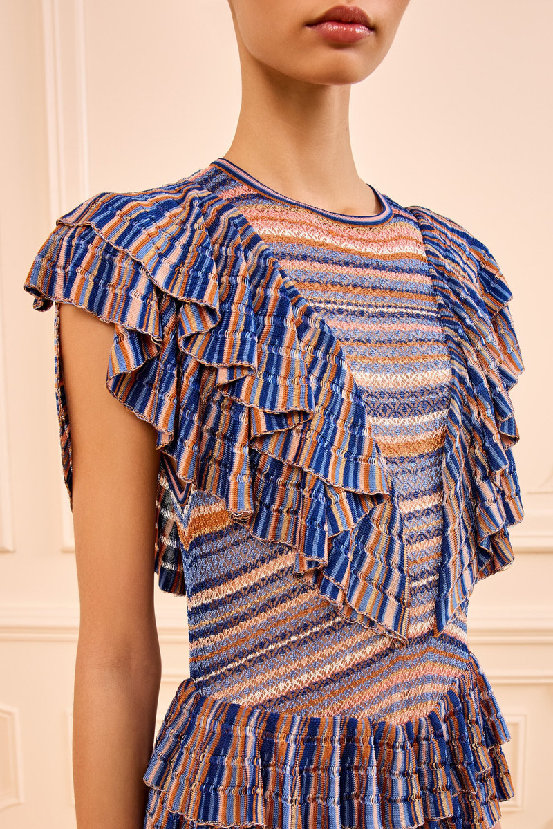 ULLA JOHNSON Raina Ruffle Knit Dress outlook