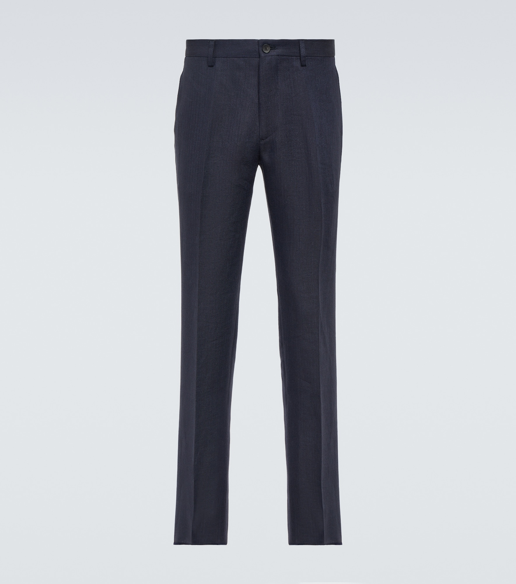 Mid-rise linen tapered pants - 1