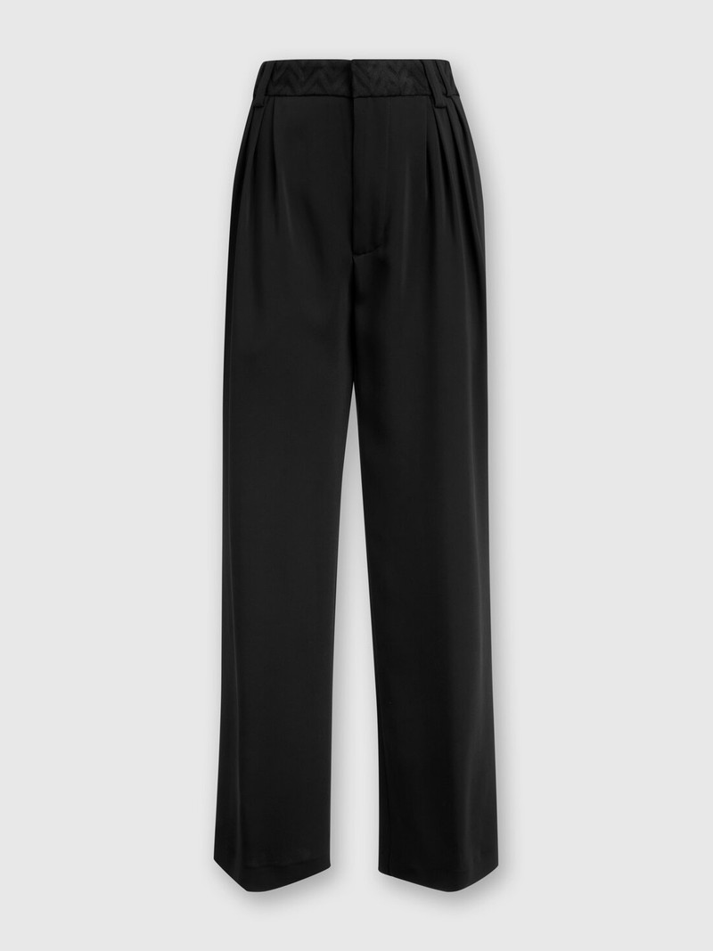 Classic viscose trousers with chevron insert 1