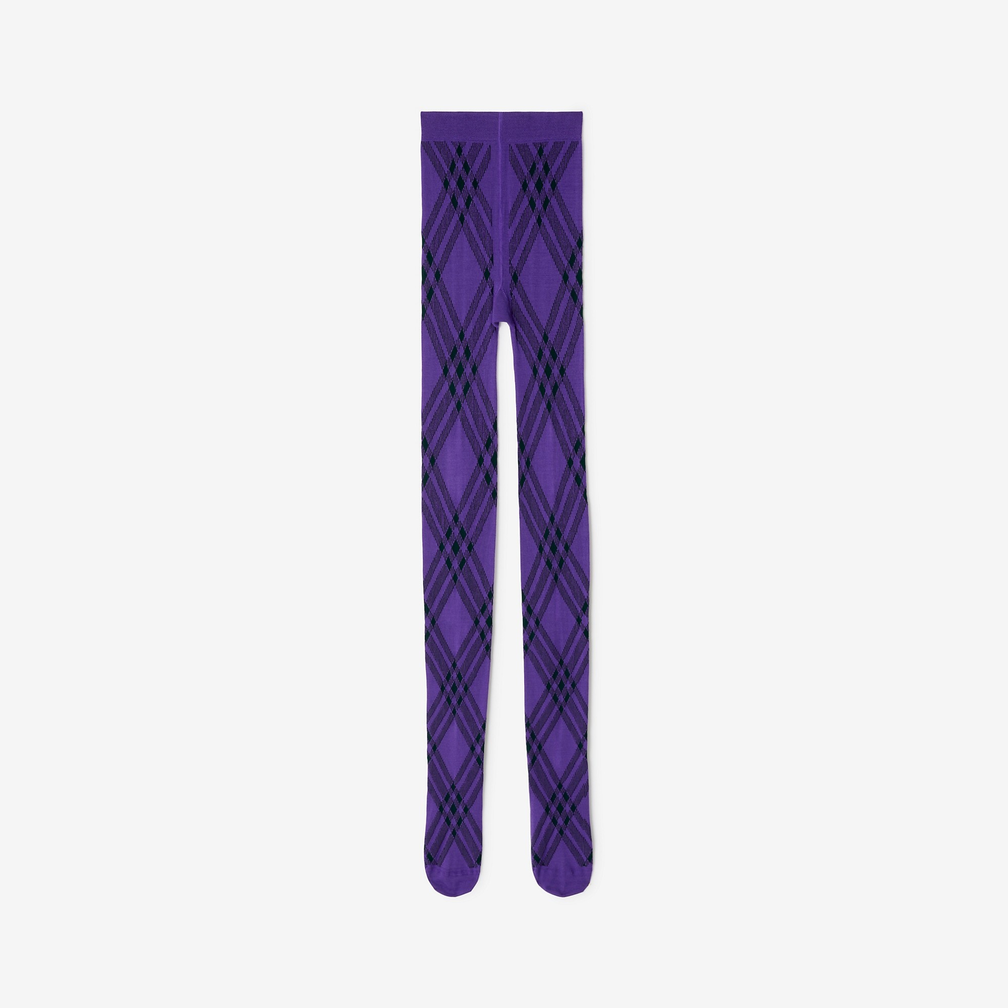 Check Stretch Wool Tights - 3