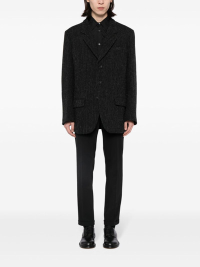 Yohji Yamamoto notched-lapels contrasting-trim blazer outlook