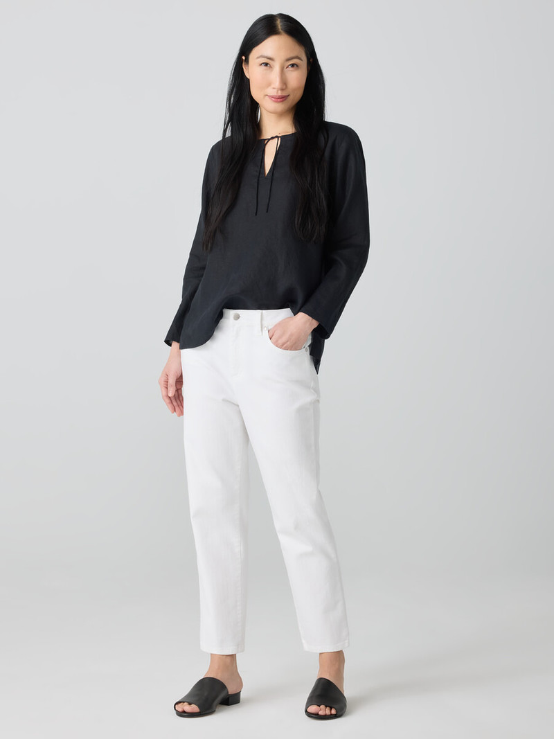 EILEEN FISHER Garment-Dyed Organic Cotton Denim Cropped Jean outlook