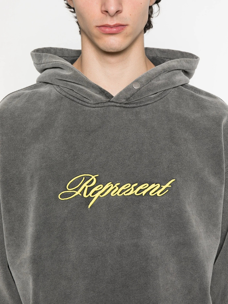REPRESENT Represent Logo-embroidered Cotton Hoodie outlook