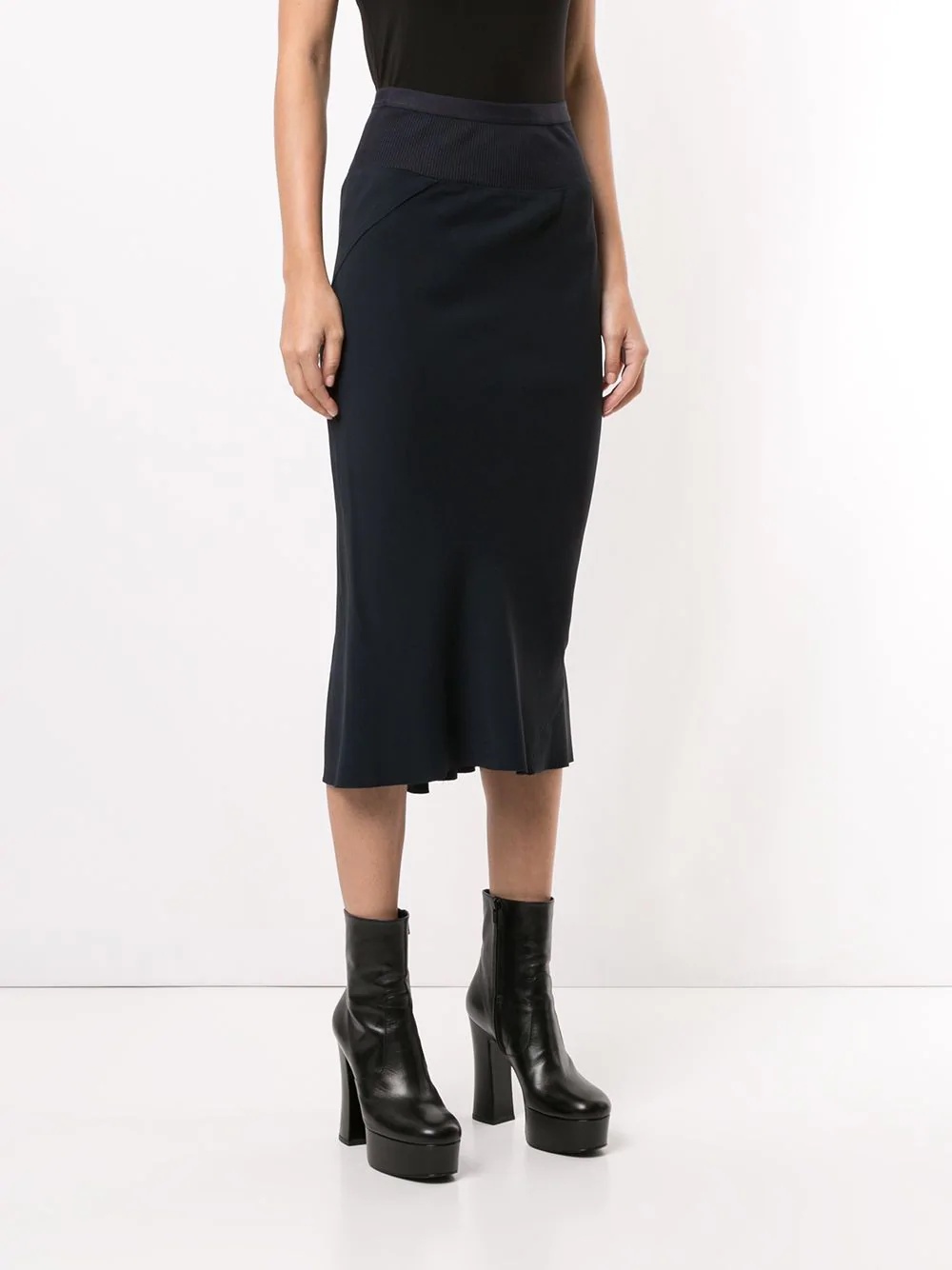 diagonal seam midi skirt - 3