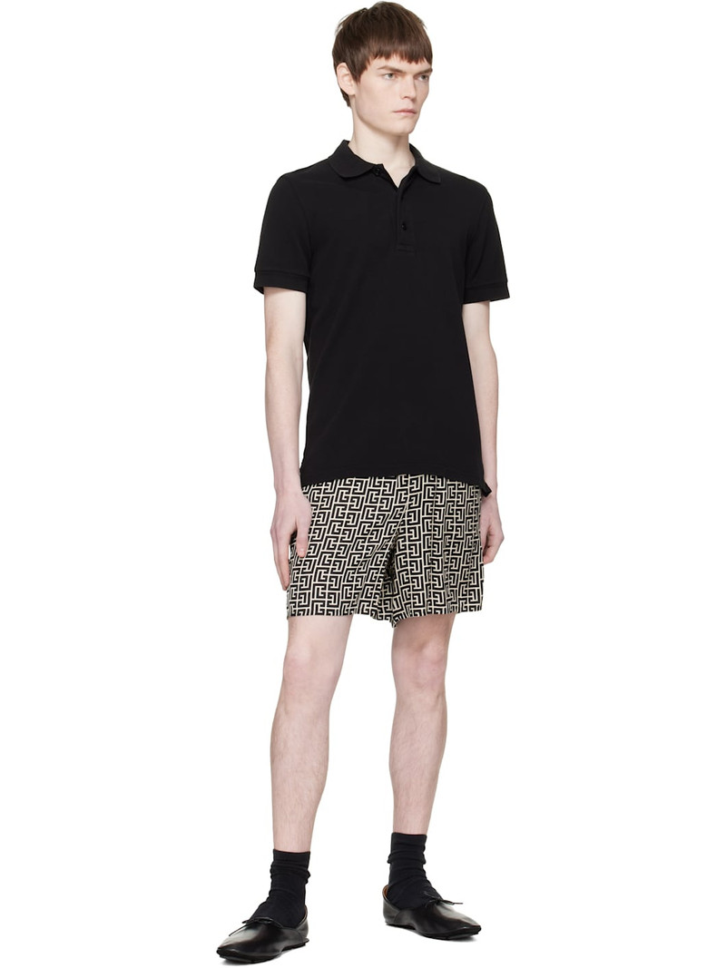 Balmain Black & White Monogram Pyjama Shorts outlook