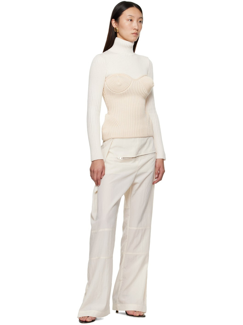 Jean Paul Gaultier White & Off-White Corset Turtleneck outlook