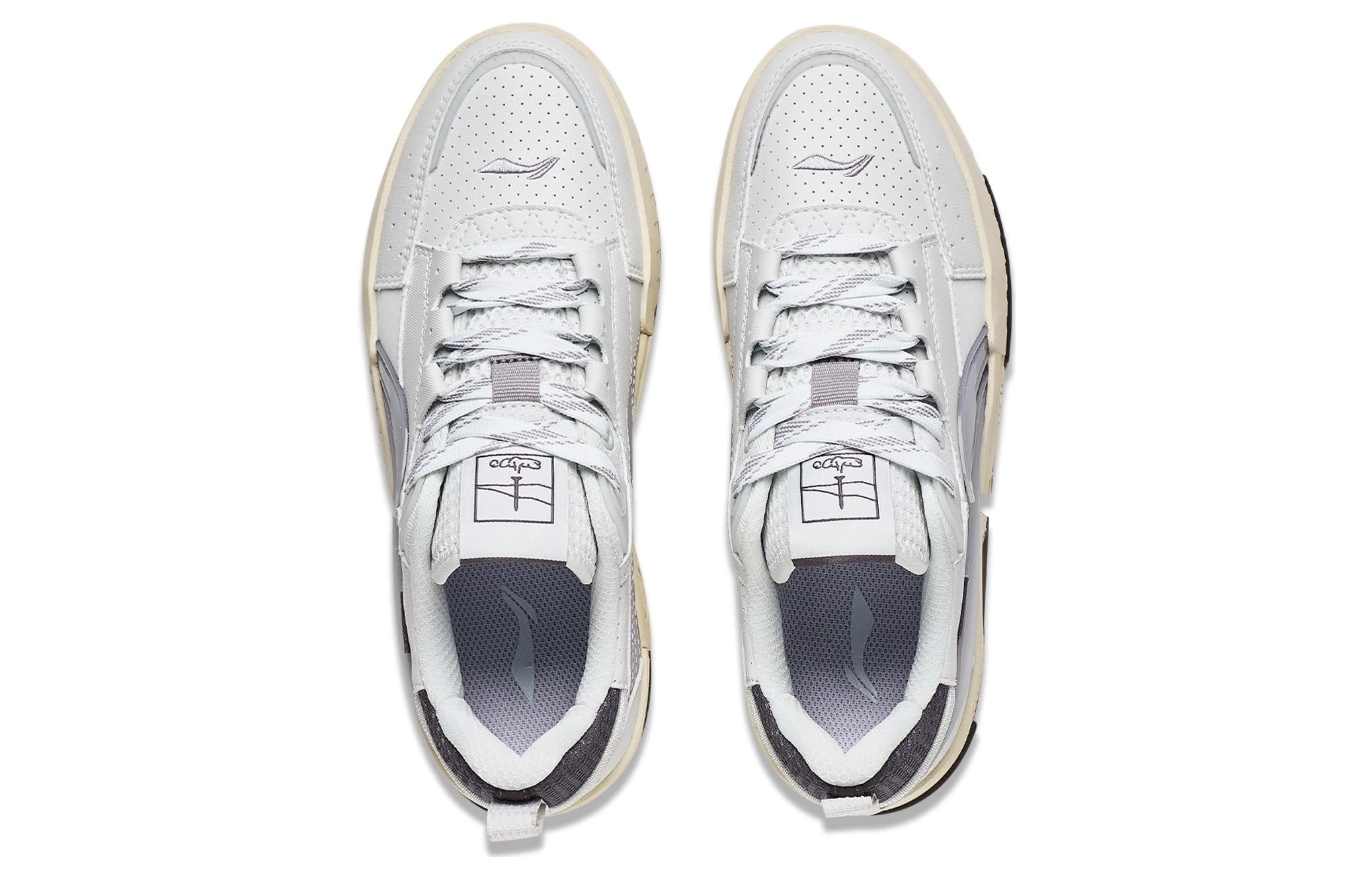 (WMNS) Li-Ning Casual Skate Shoes 'White Silver' AGCT136-4 - 4
