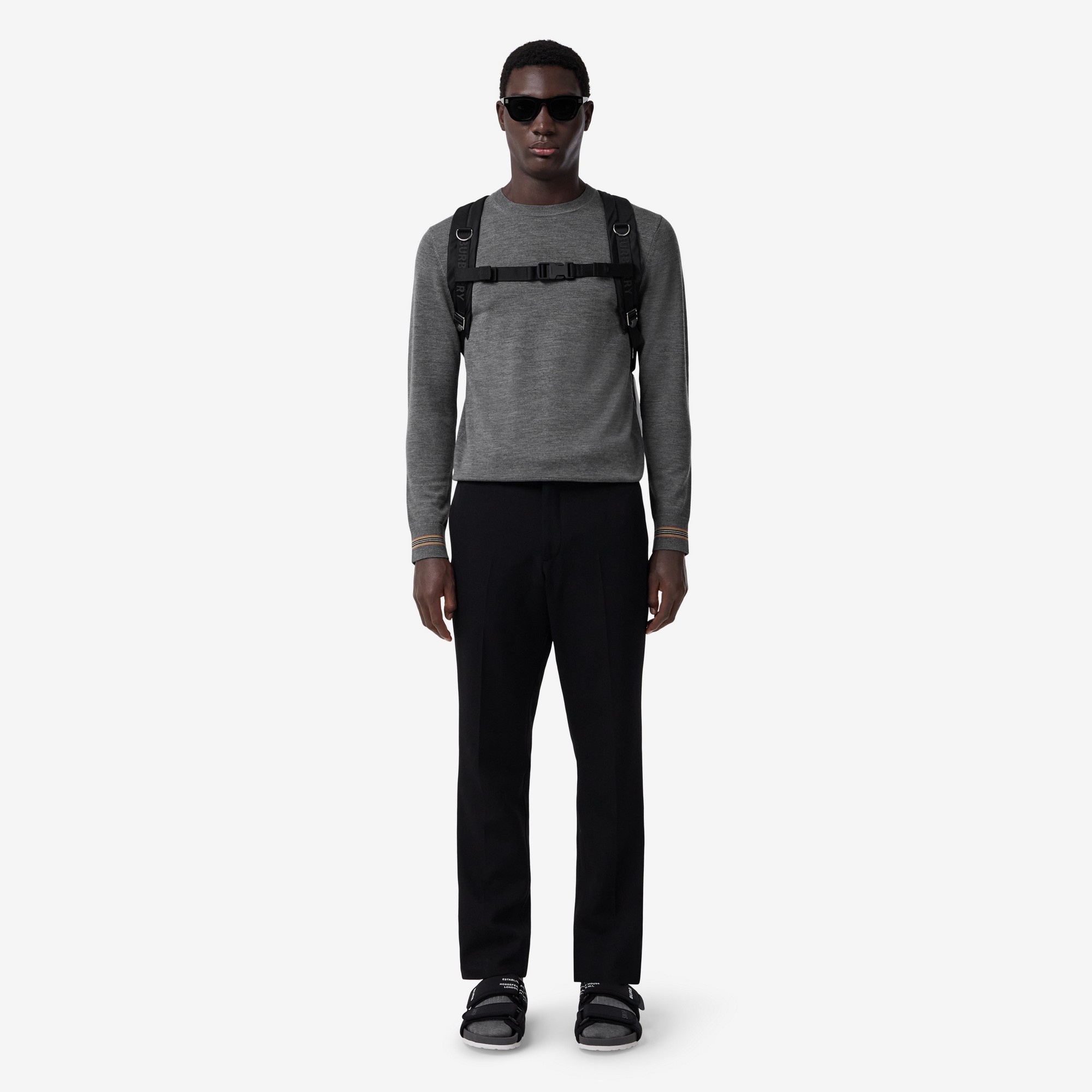 Icon Stripe Trim Wool Sweater - 2